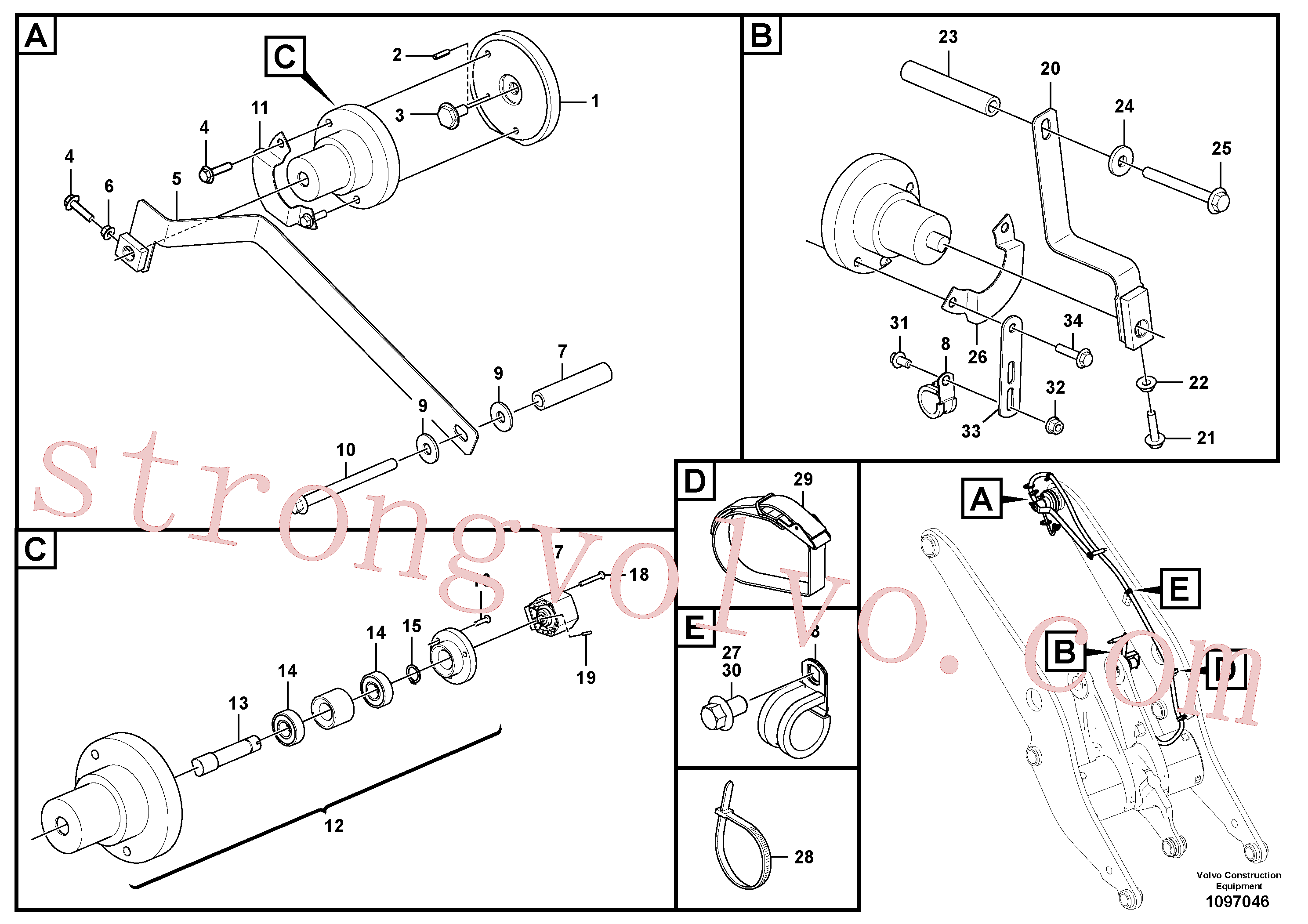 China Made VOE60113272 Parafuso flangeado Volvo Acessórios para escavadeira