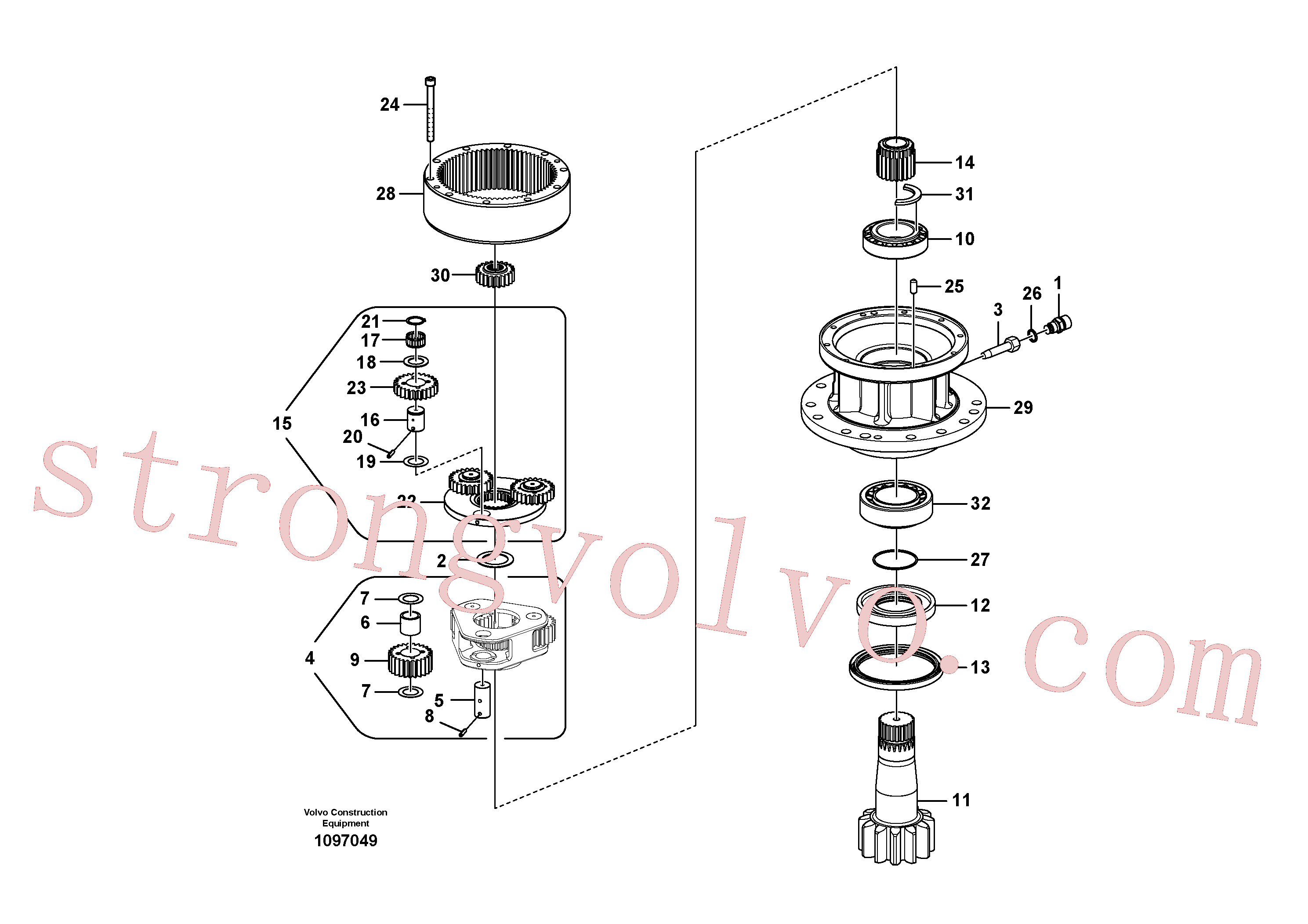 SA7118-23530 Volvo Caixa de velocidades rotativa(1097049 Montagem)