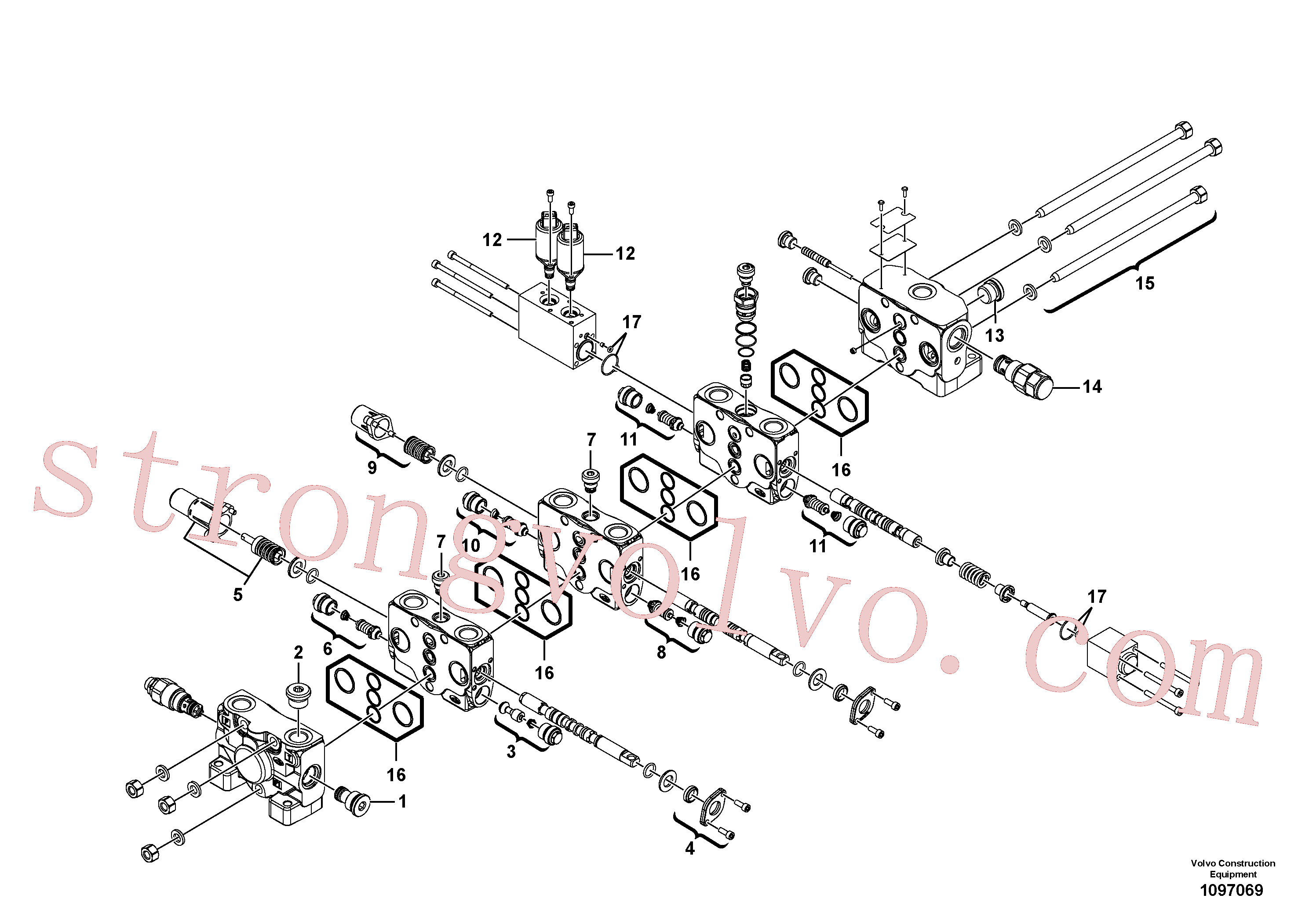 VOE11370340 Volvo Válvula de comando(1097069 Montagem)