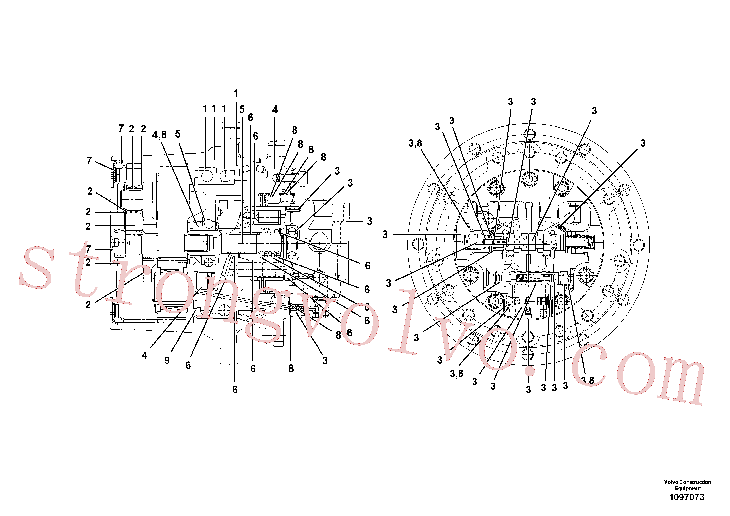 VOE17463149 Volvo Motor de deslocação(1097073 Montagem)