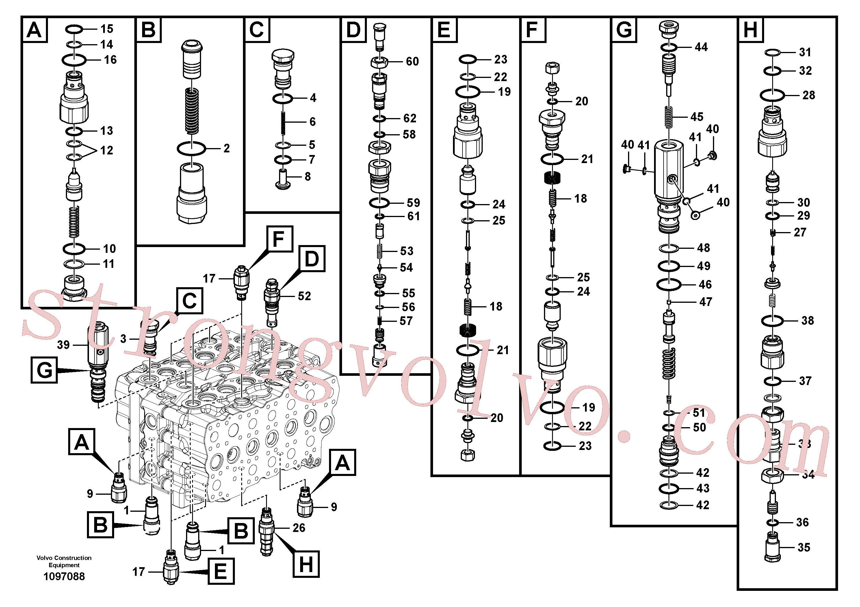 VOE14634178 Volvo Válvula mestra de comando(1097088 Montagem)