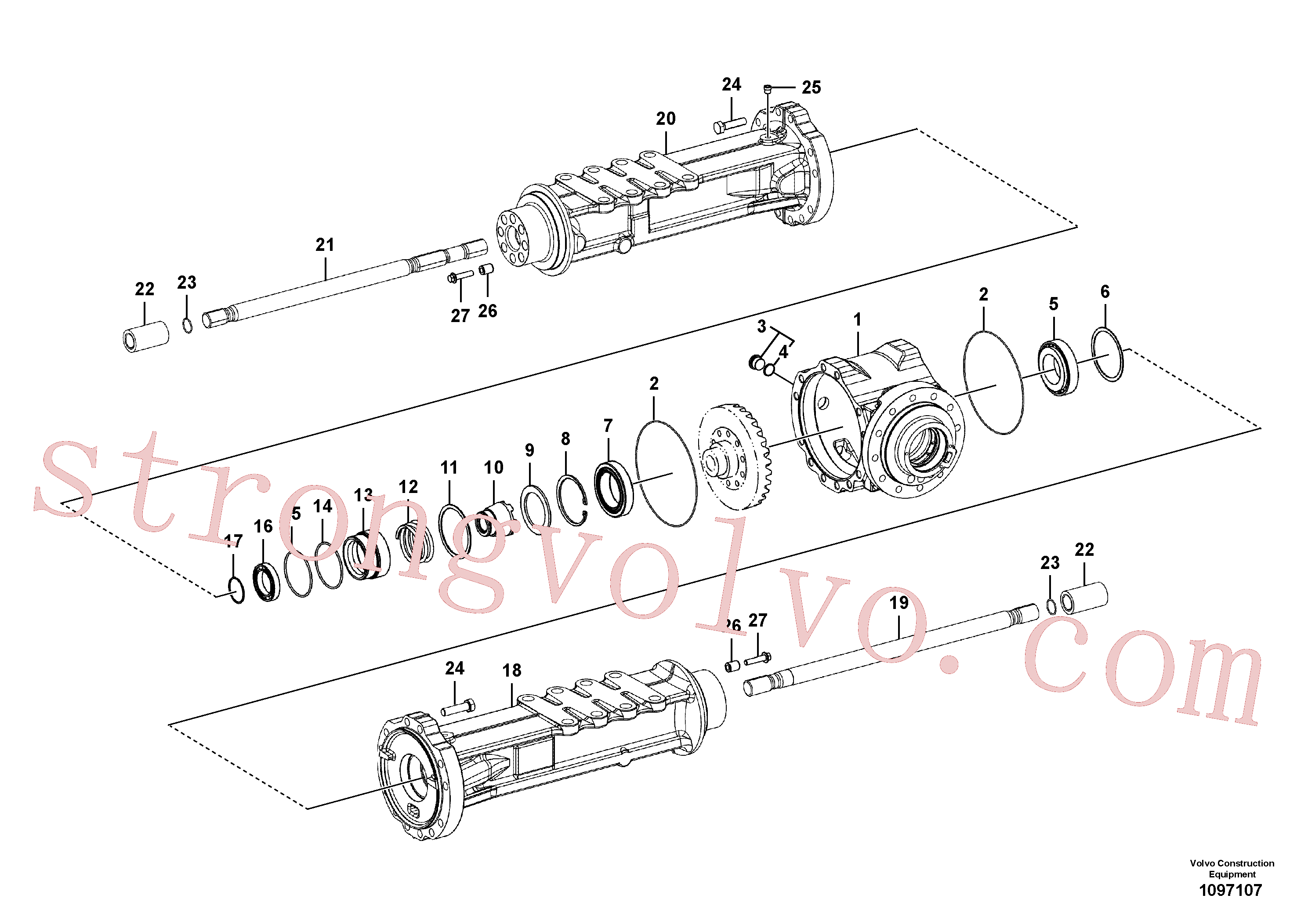 VOE17219523 Volvo Eixo dianteiro(1097107 Montagem)