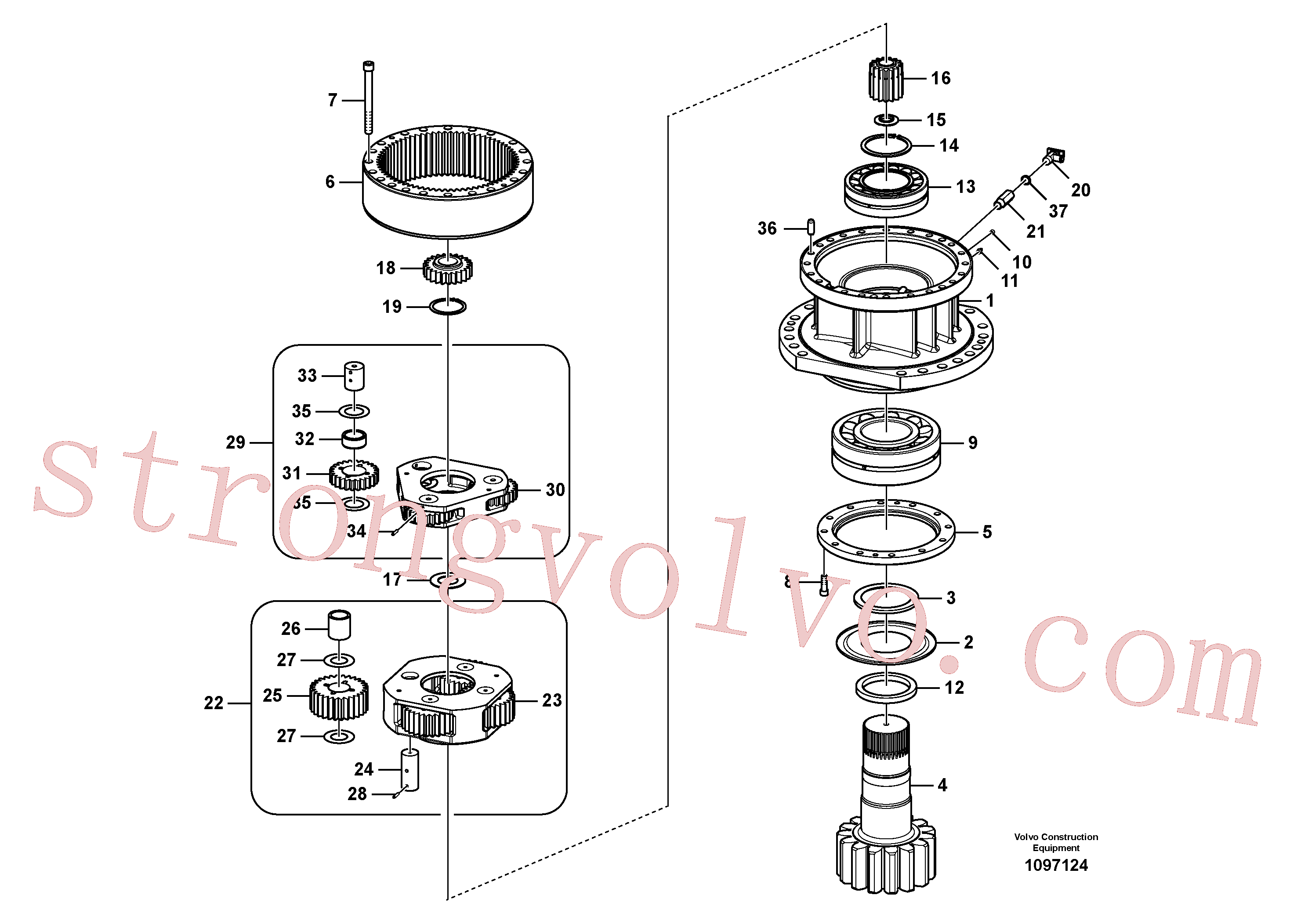VOE14547265 Volvo Caixa de velocidades rotativa(1097124 Montagem)