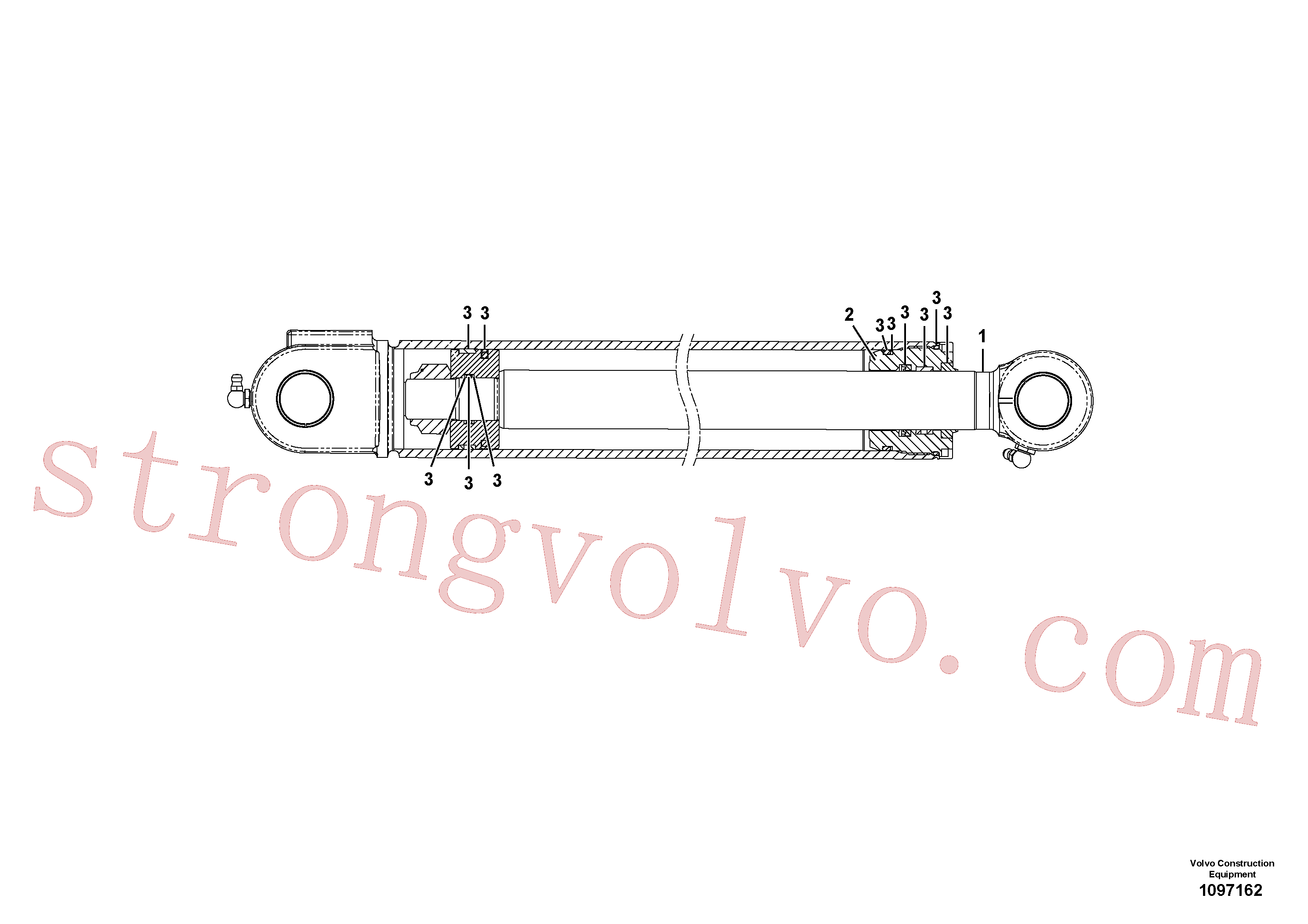 VOE15239007 Volvo Cilindro do braço de afundamento(1097162 Montagem)