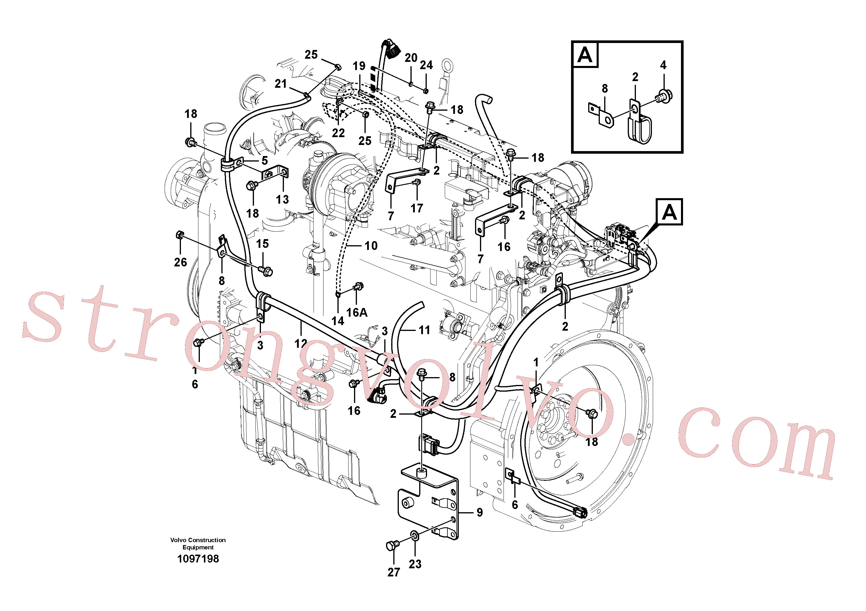 VOE60111875 Volvo Cablagem, motor(1097198 Montagem)