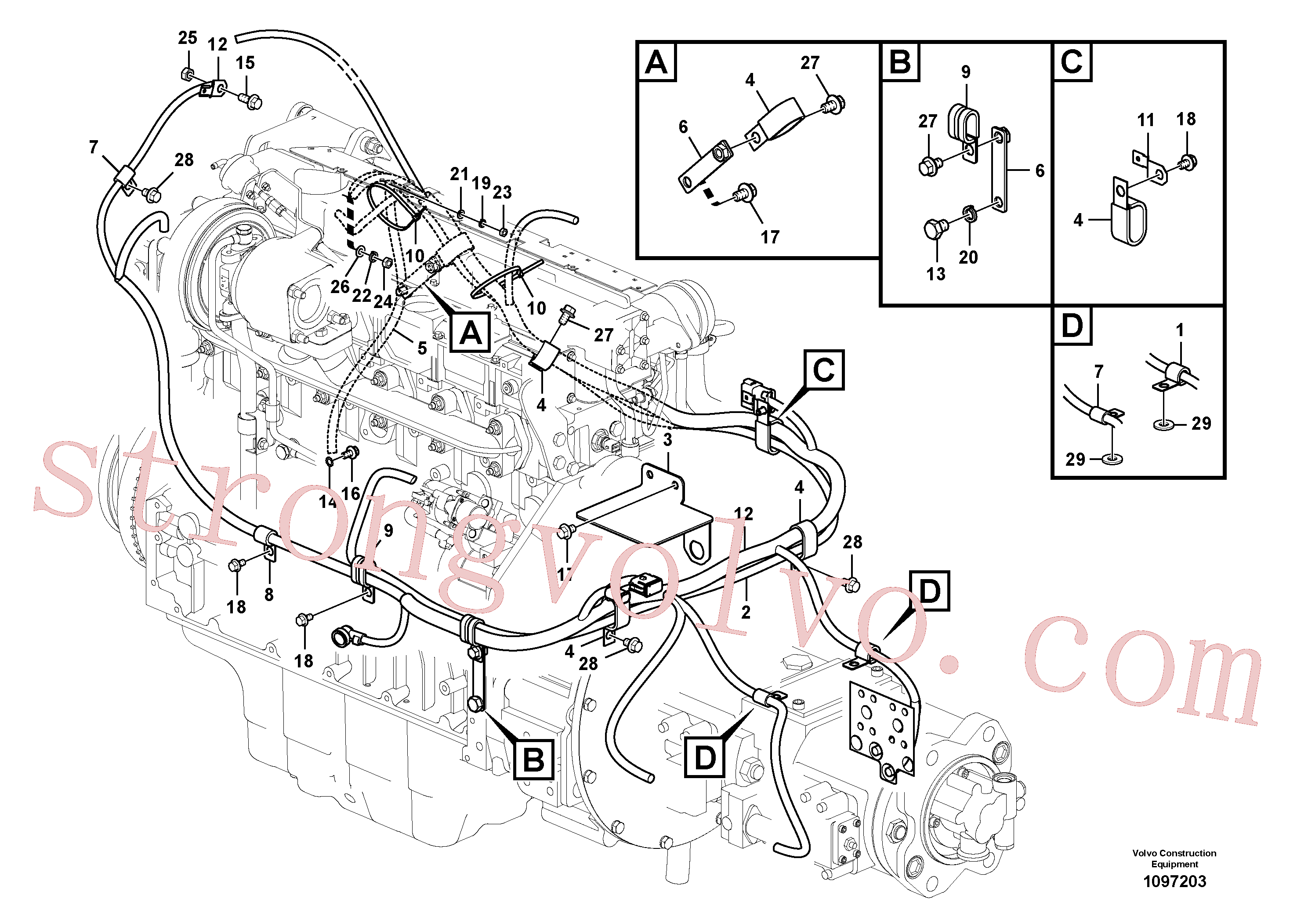 Atacado VOE60111875 Parafuso sextavado Volvo escavadeira