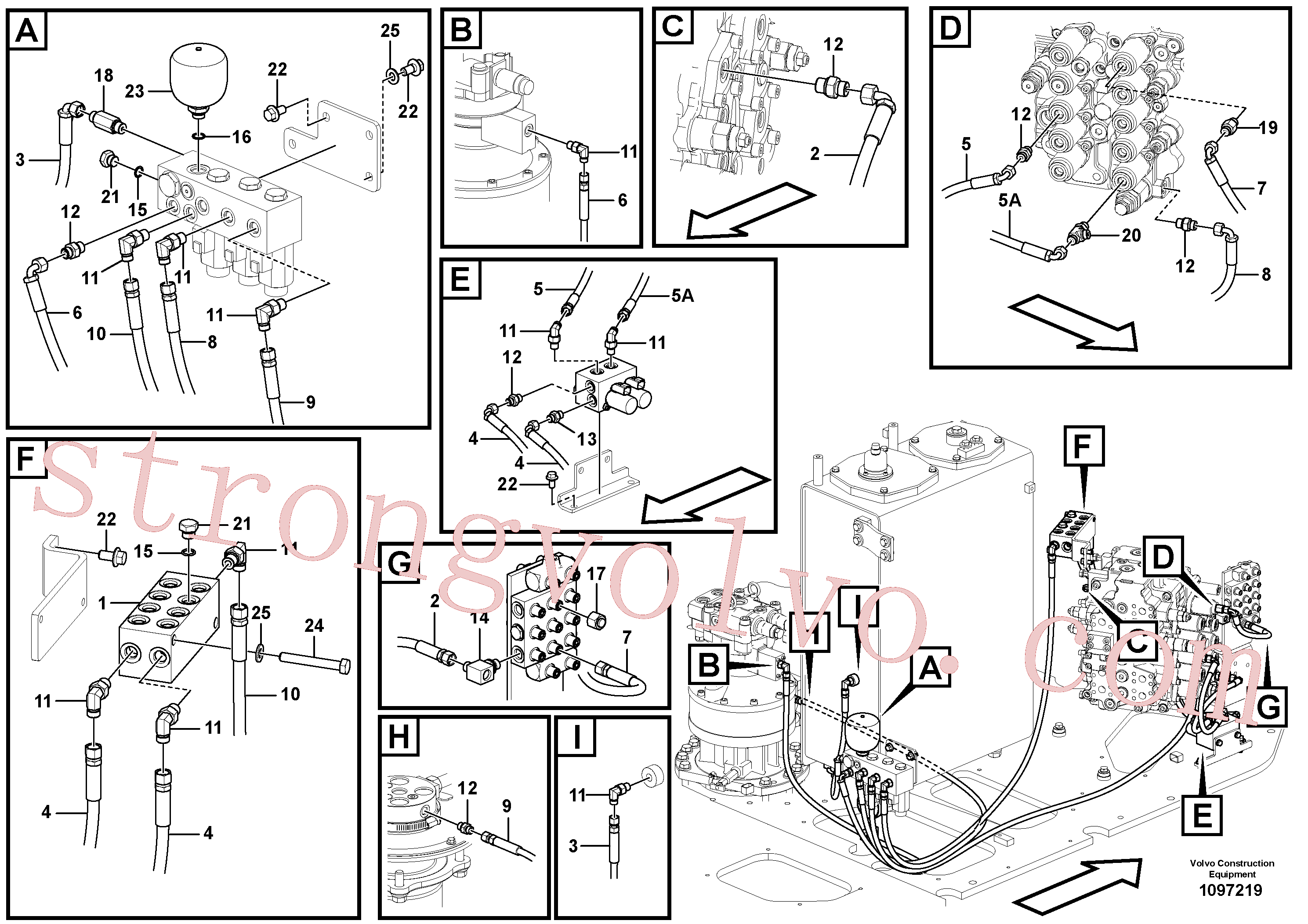 VOE939901 Volvo Sistema servomotor, válvula de comando para válvula solenóide(1097219 Montagem)