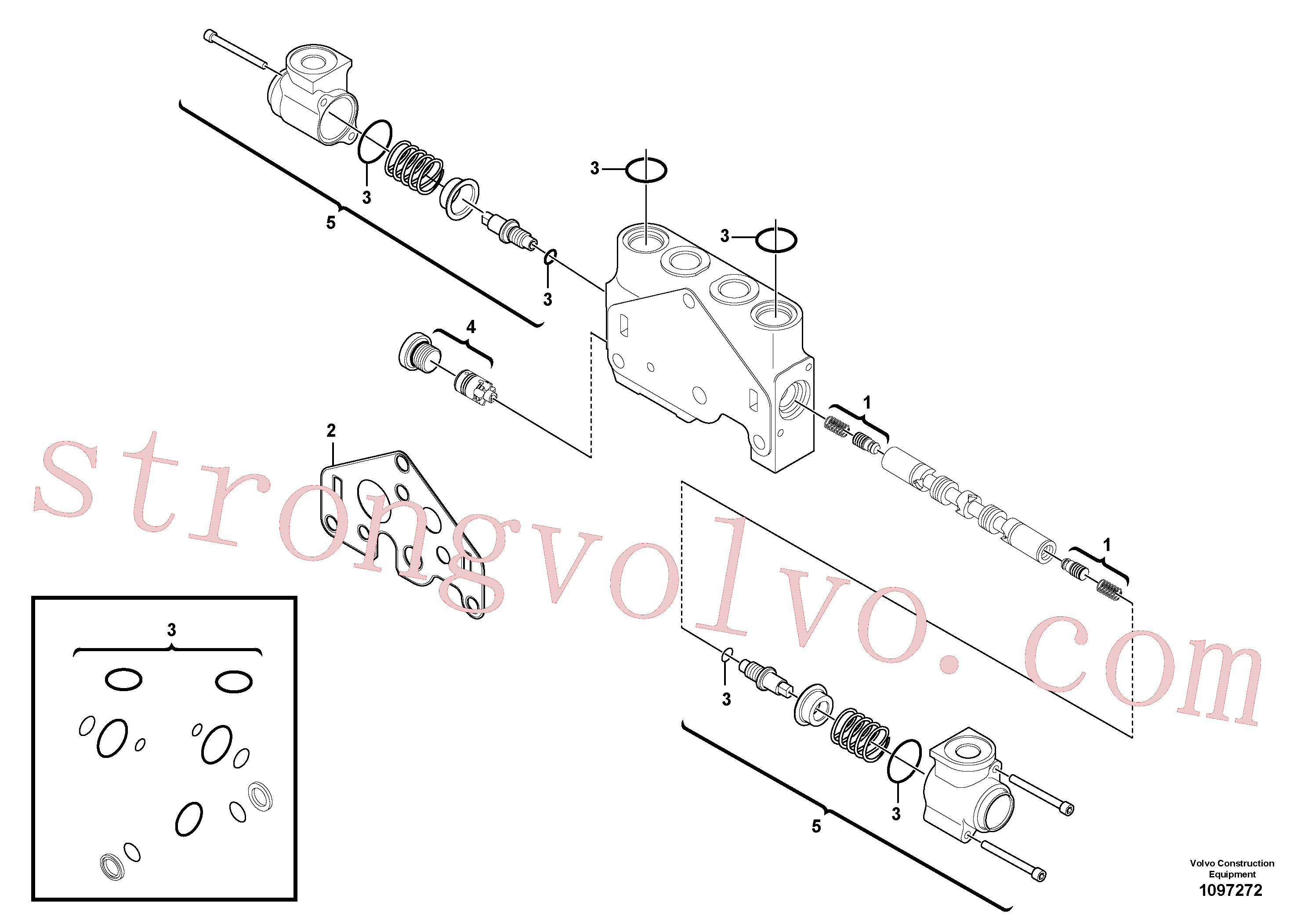 VOE11710920 Volvo Secção da válvula(1097272 Montagem)