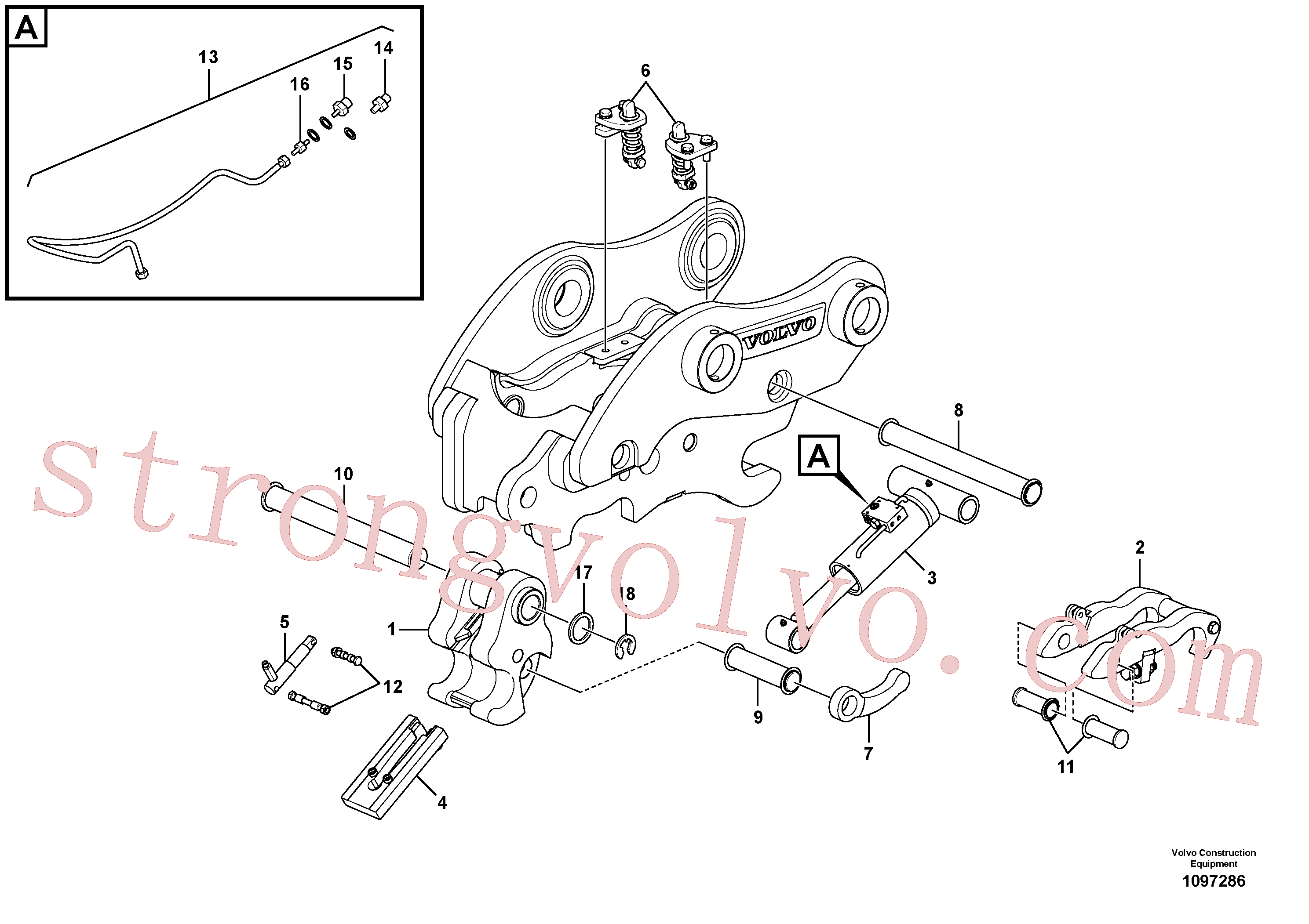 VOE14687252 Volvo Suporte de acoplamento, QuickFit(1097286 Montagem)