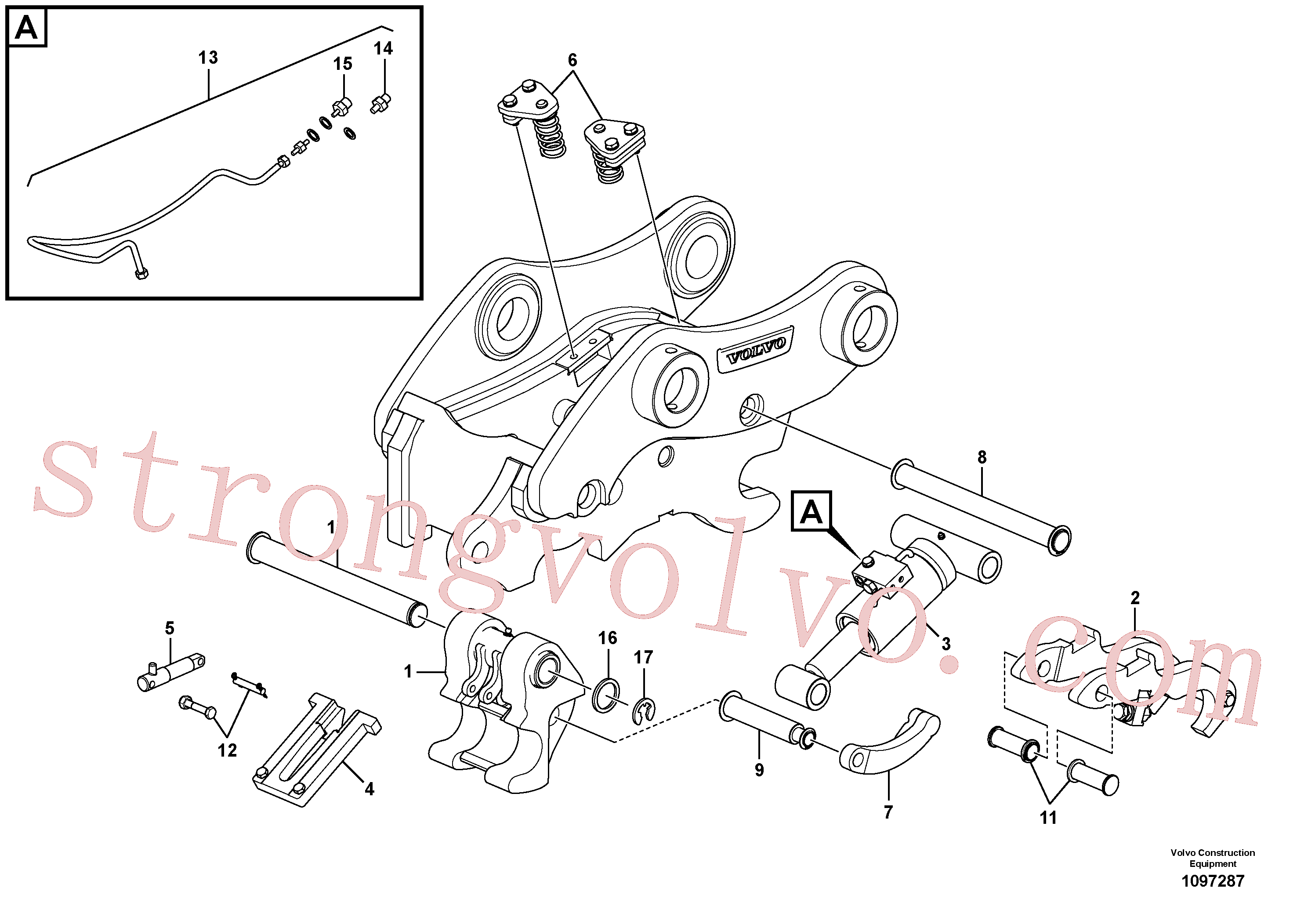 VOE14687252 Volvo Suporte de acoplamento, QuickFit(1097287 Montagem)