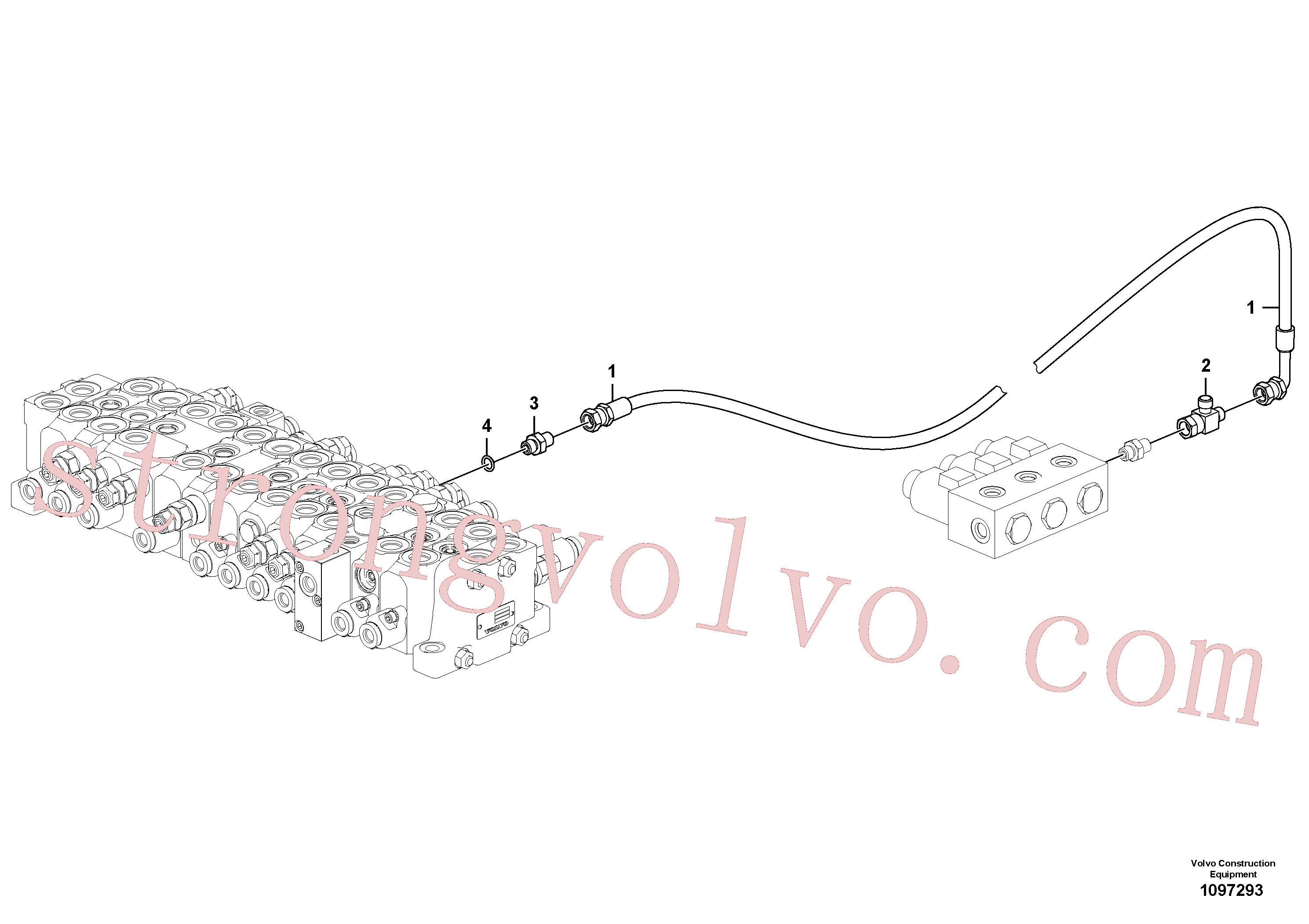 VOE14883806 Volvo Sistema servomotor, martelo e corte(1097293 Montagem)