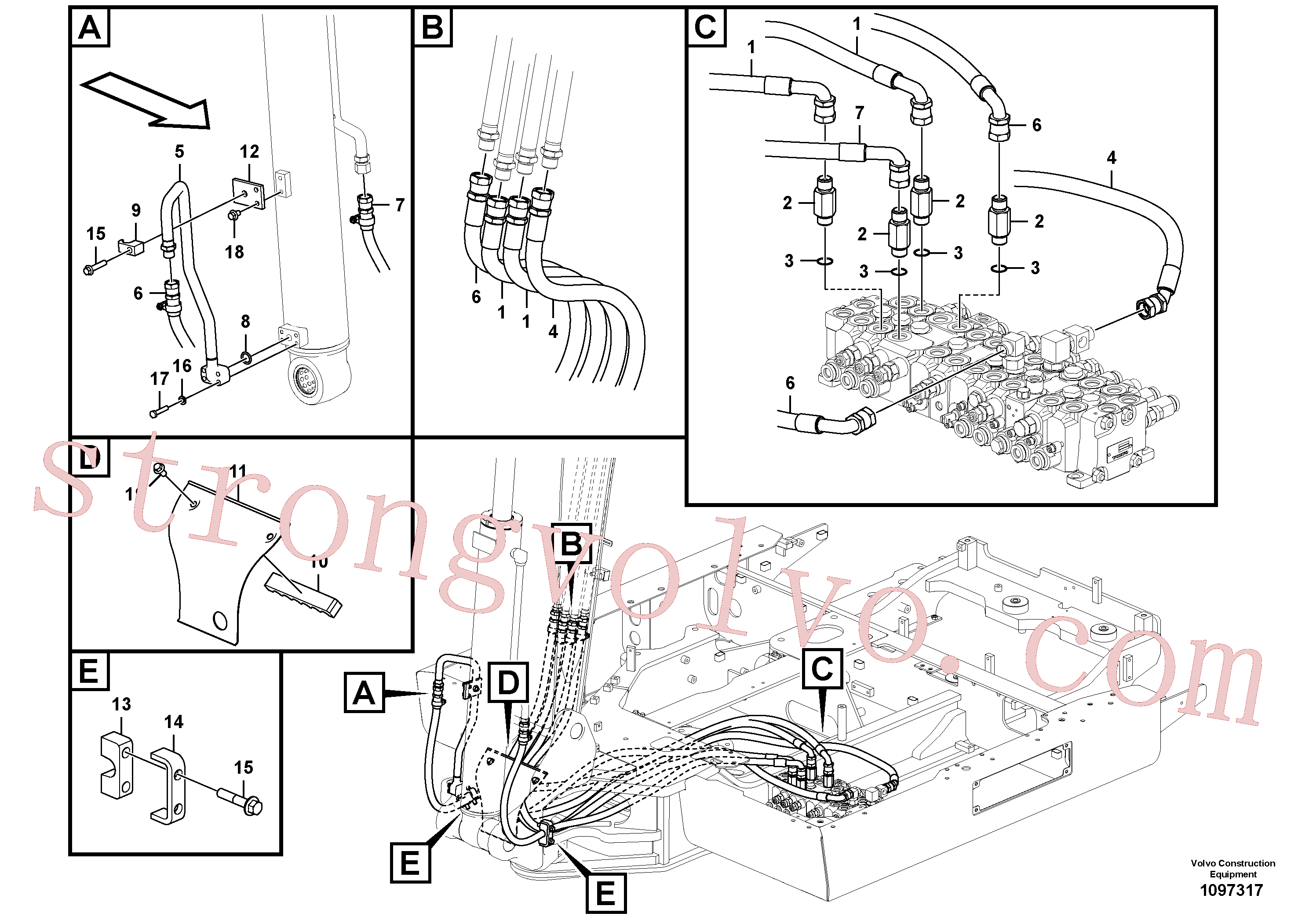 Atacado VOE14701336 Braçadeira Volvo escavadeira