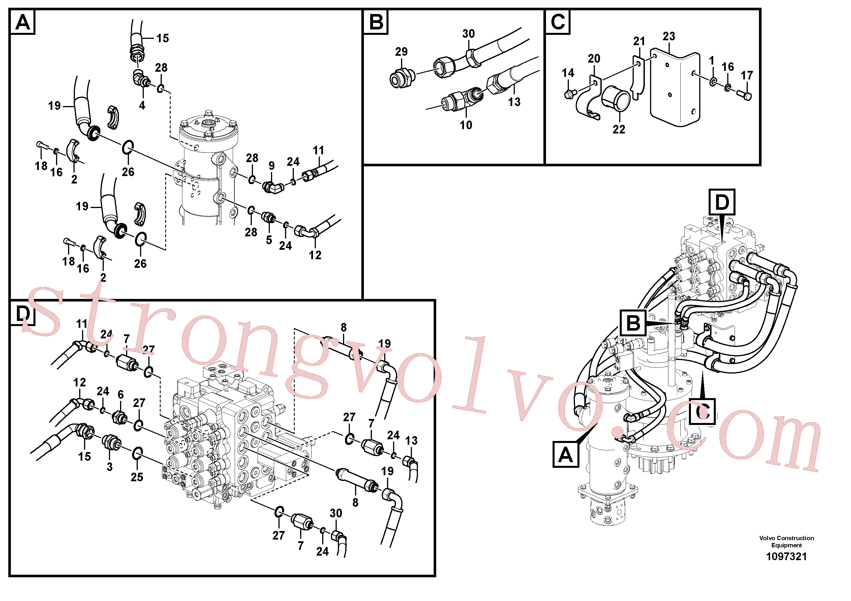 Volvo Acessórios para escavadeira VOE14573255 Passa muro Acessórios