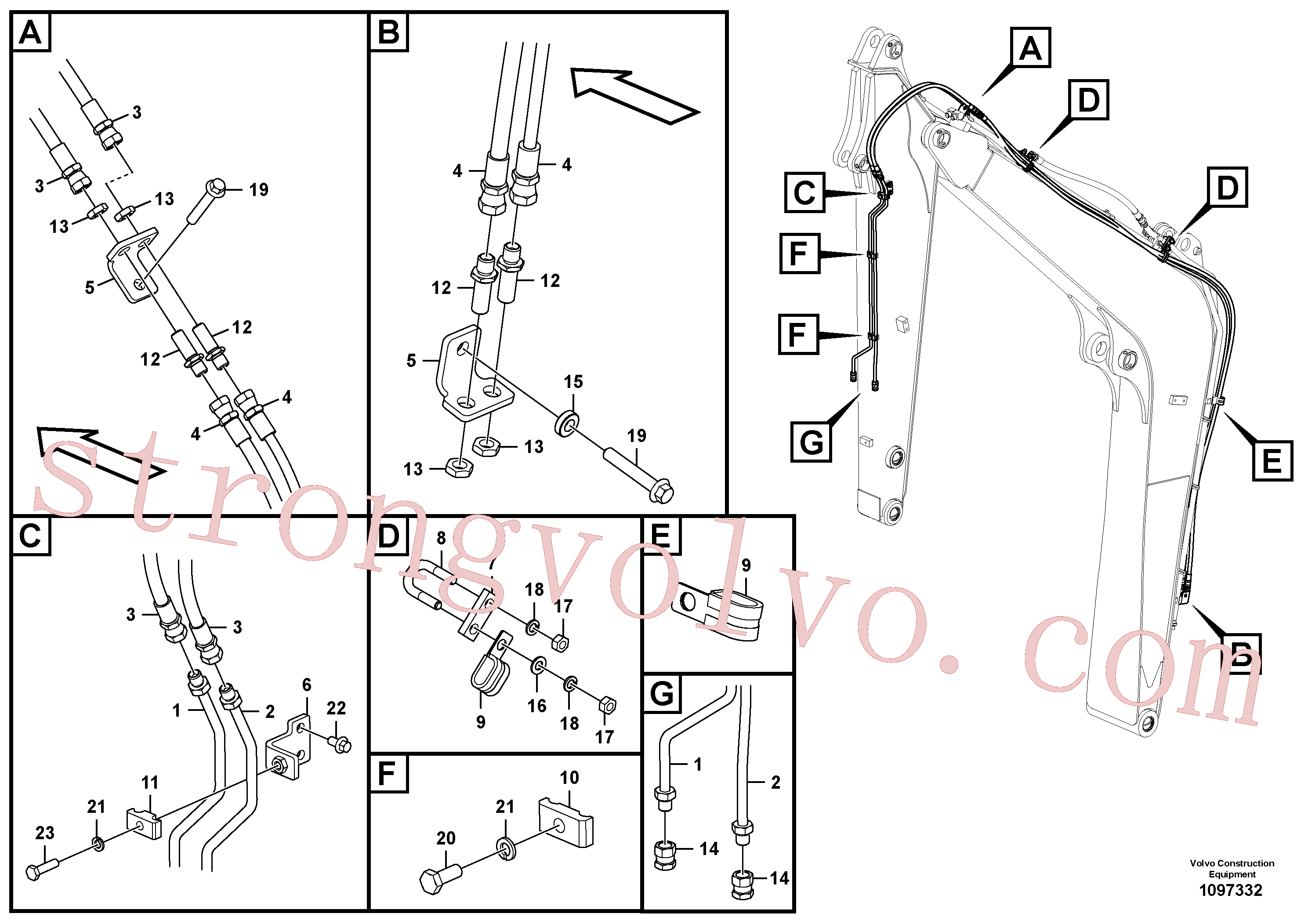 VOE14532565 Volvo Sistema hidráulico Quikfit, acoplamento, acção dupla(1097332 Montagem)