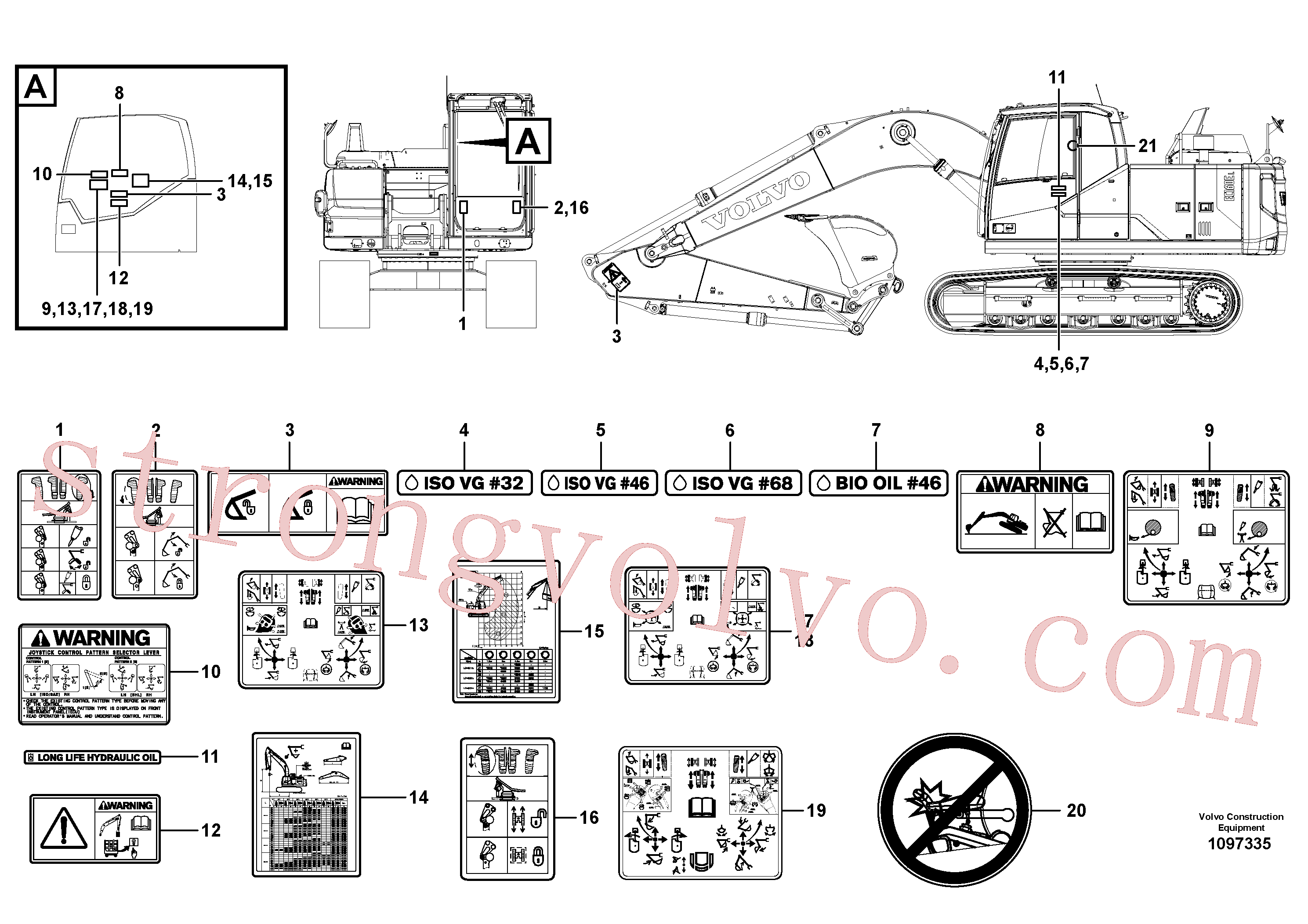 Atacado VOE14662923 Decalque Volvo escavadeira