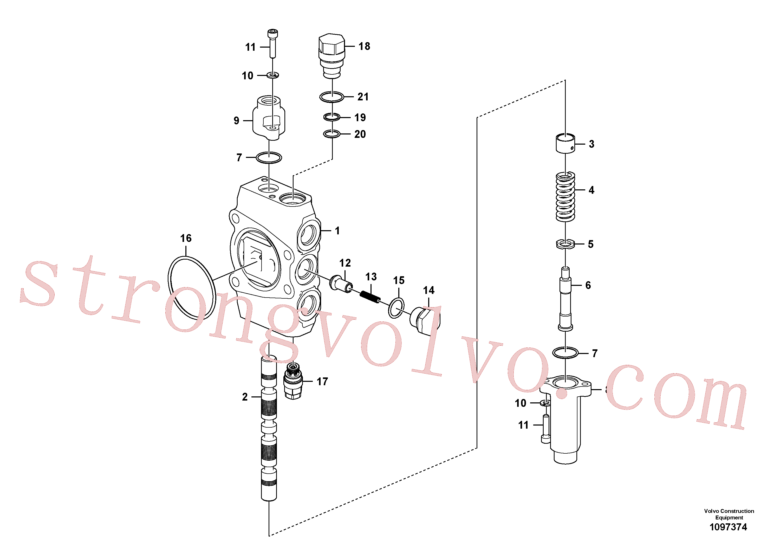 SA7253-03171 Volvo Válvula mestra de comando(1097374 Montagem)