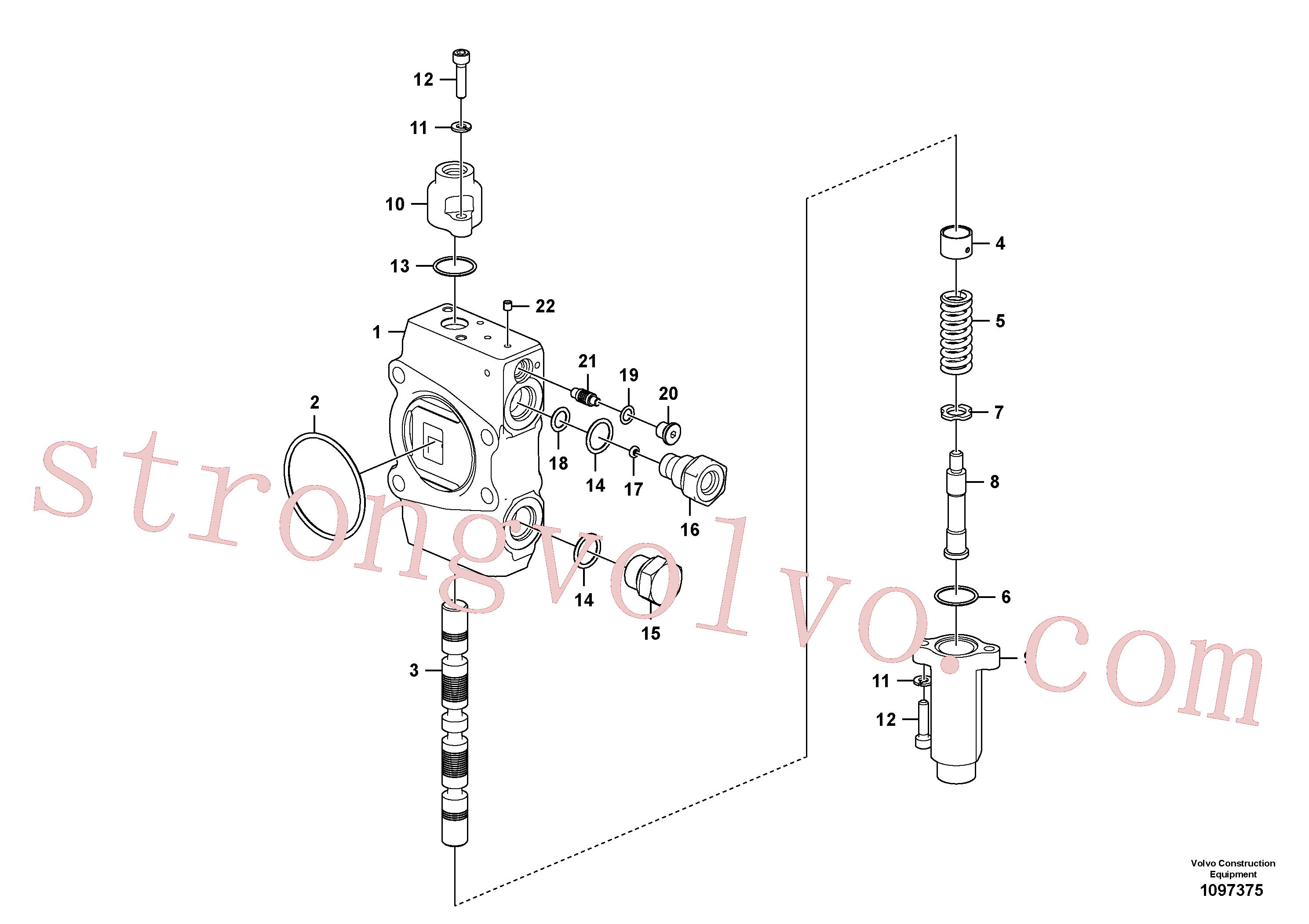 SA7251-40102 Volvo Válvula mestra de comando(1097375 Montagem)