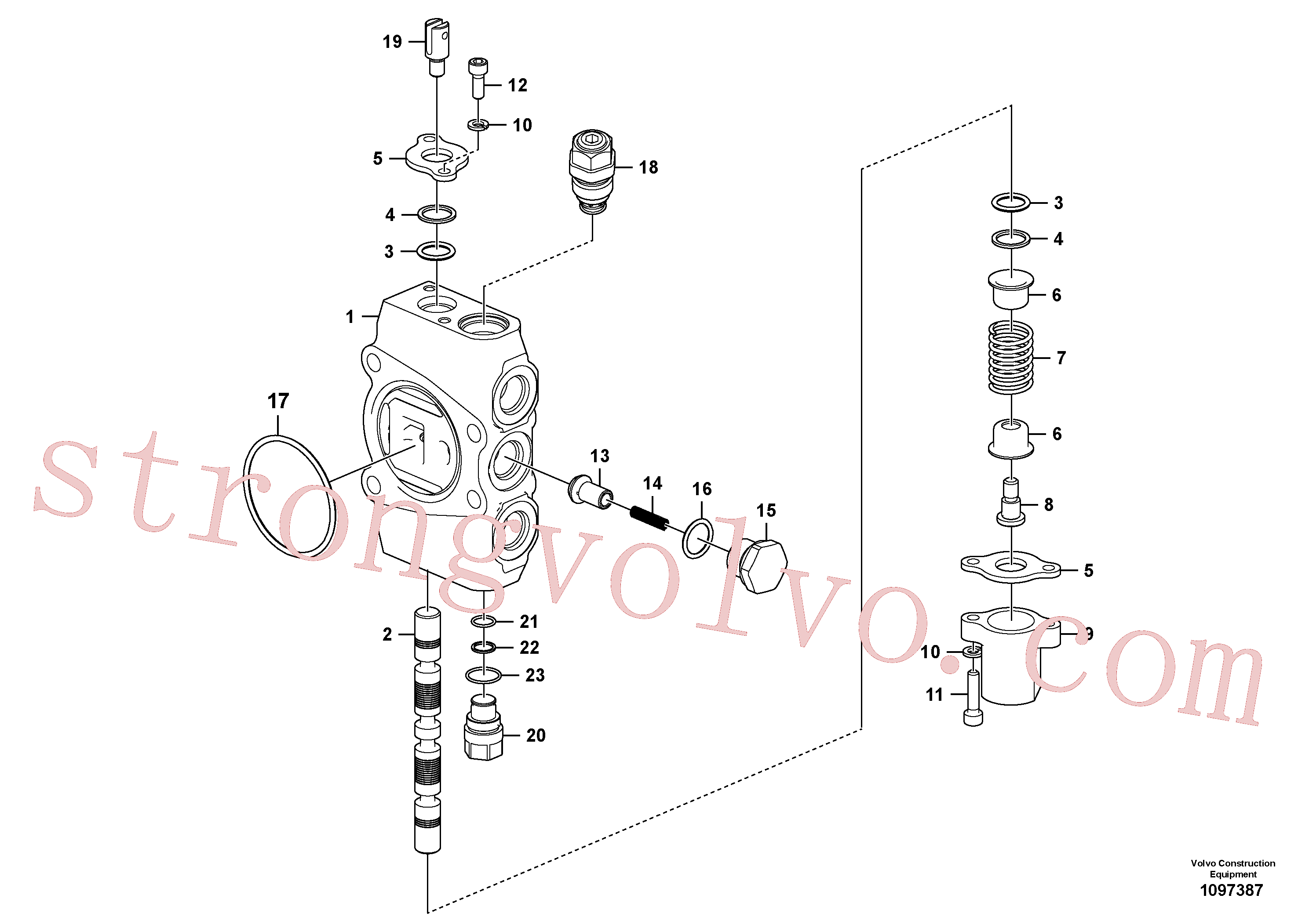 SA7250M21744 Volvo Válvula mestra de comando(1097387 Montagem)