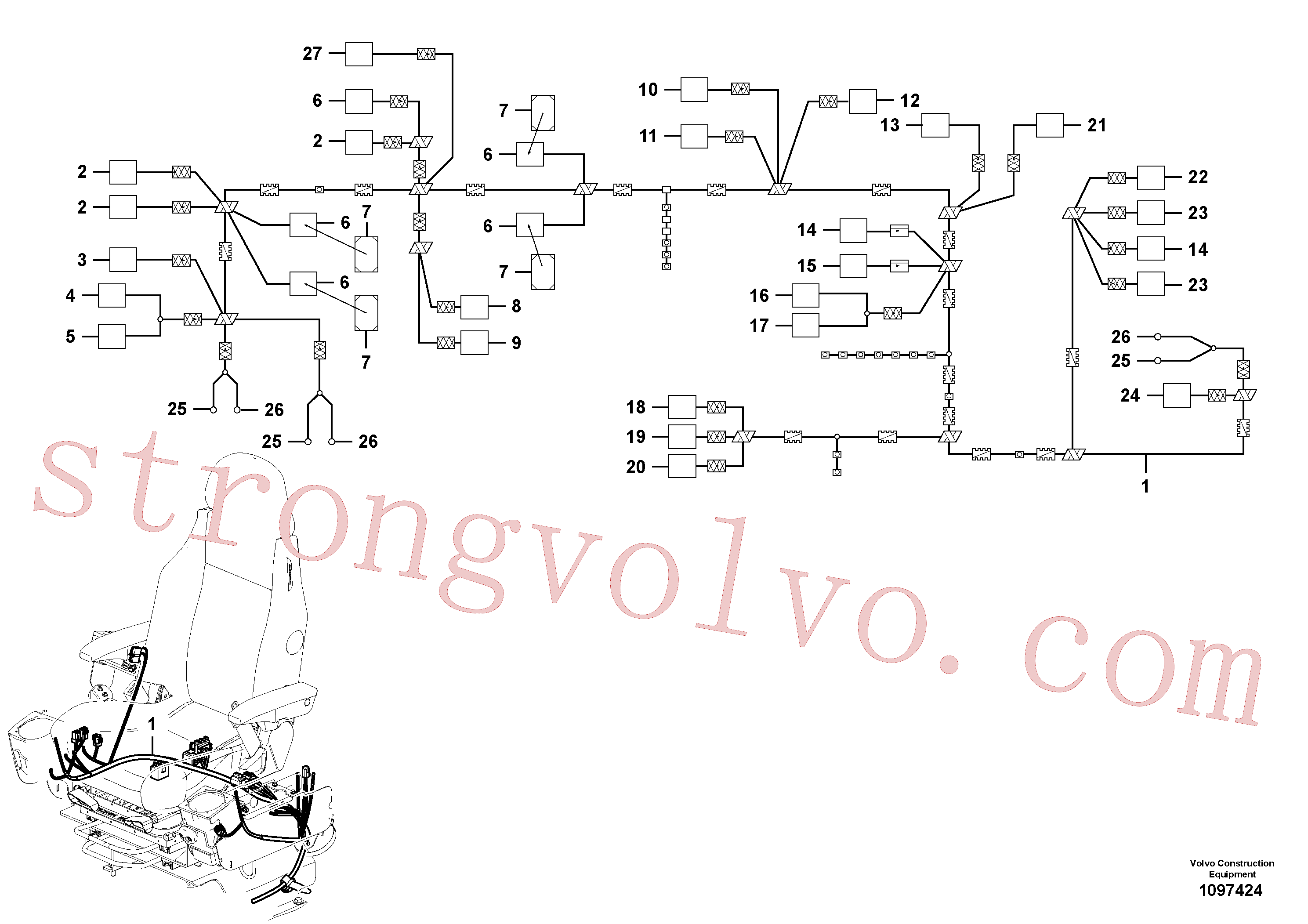 VOE14569617 Volvo Cablagem, painel de instrumentos(1097424 Montagem)