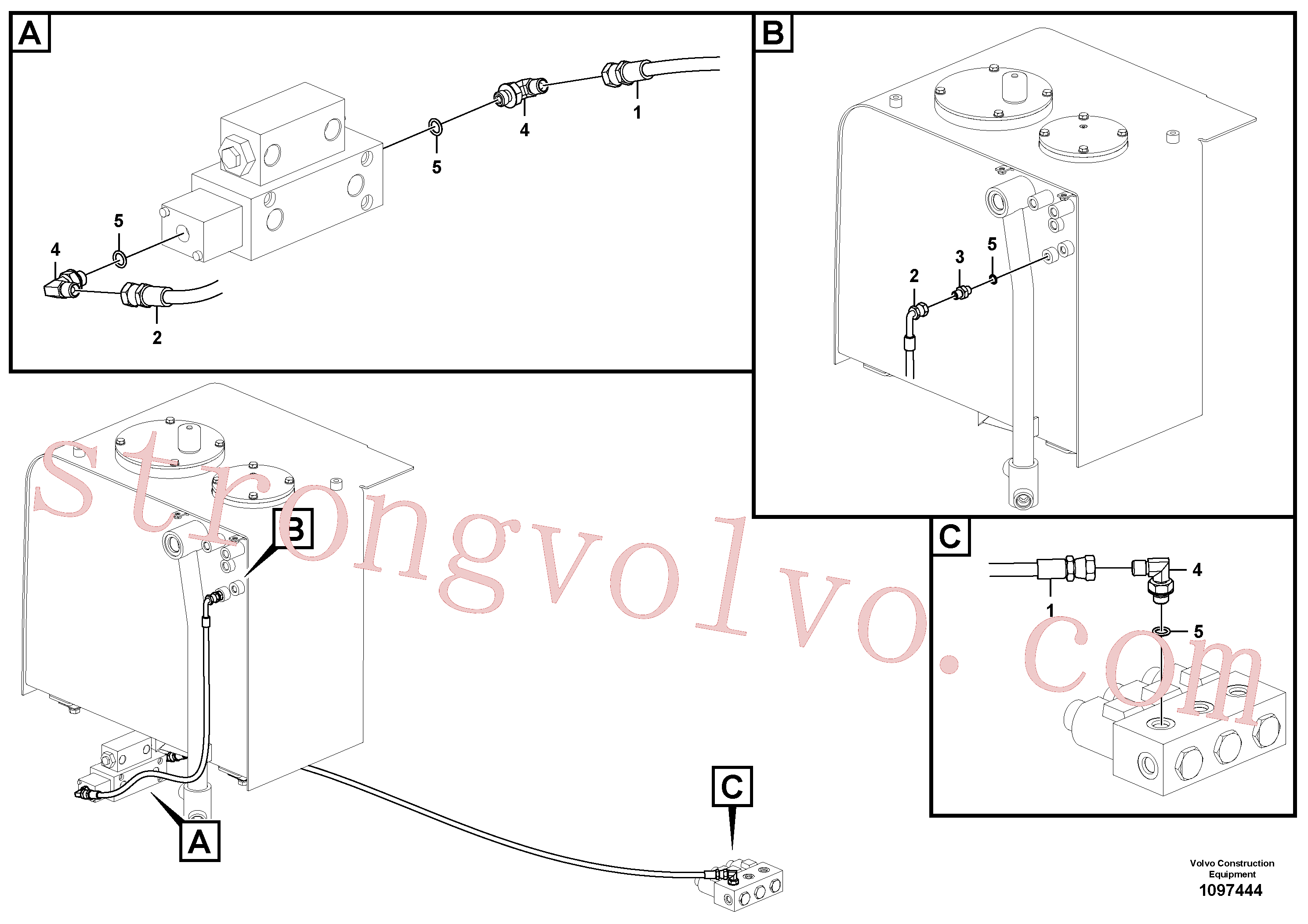 SA9451-02236 Volvo Sistema servomotor, válvula de comando para válvula solenóide(1097444 Montagem)