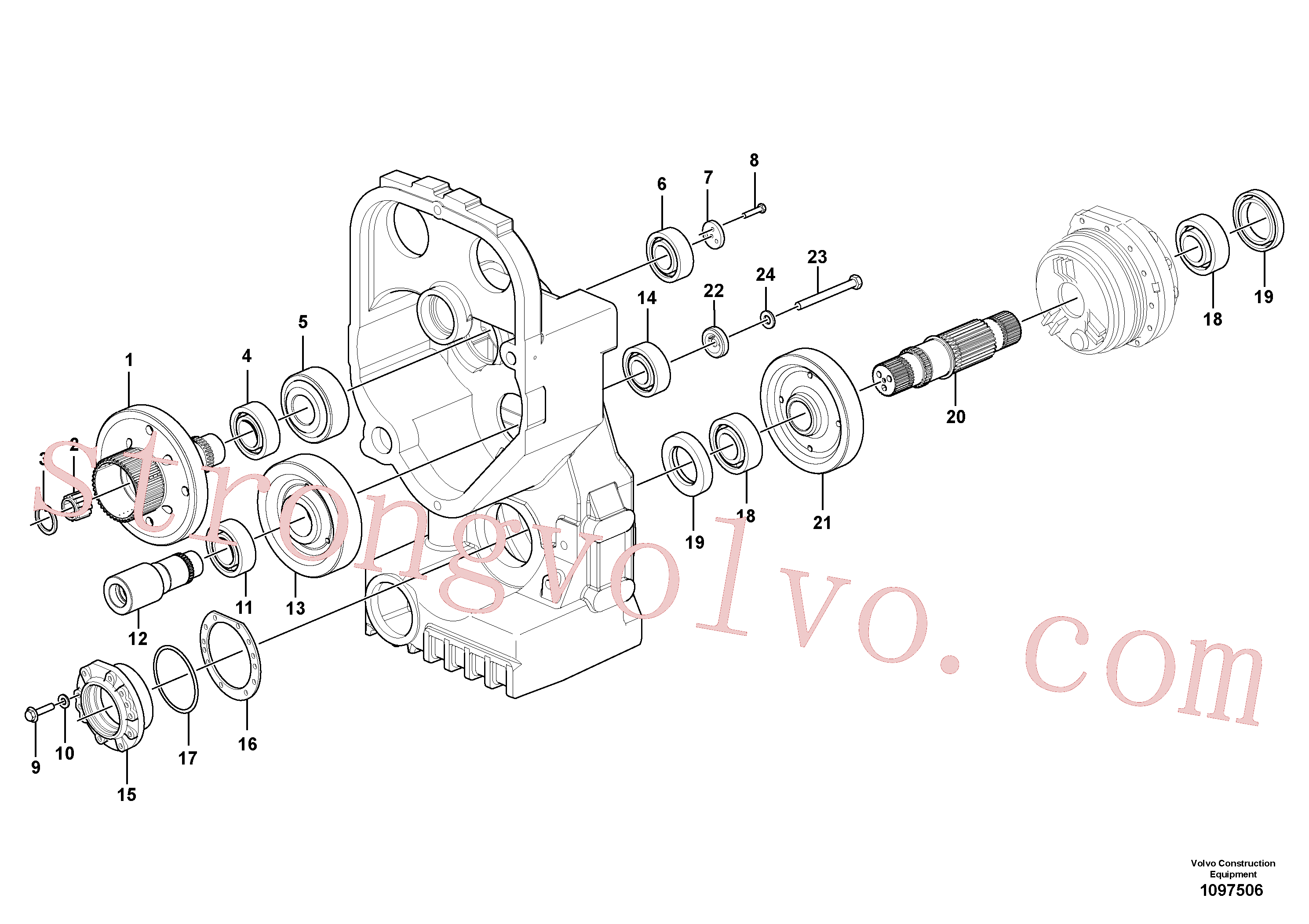 VOE997385 Volvo Caixa de transferência, engrenagens e veios(1097506 Montagem)