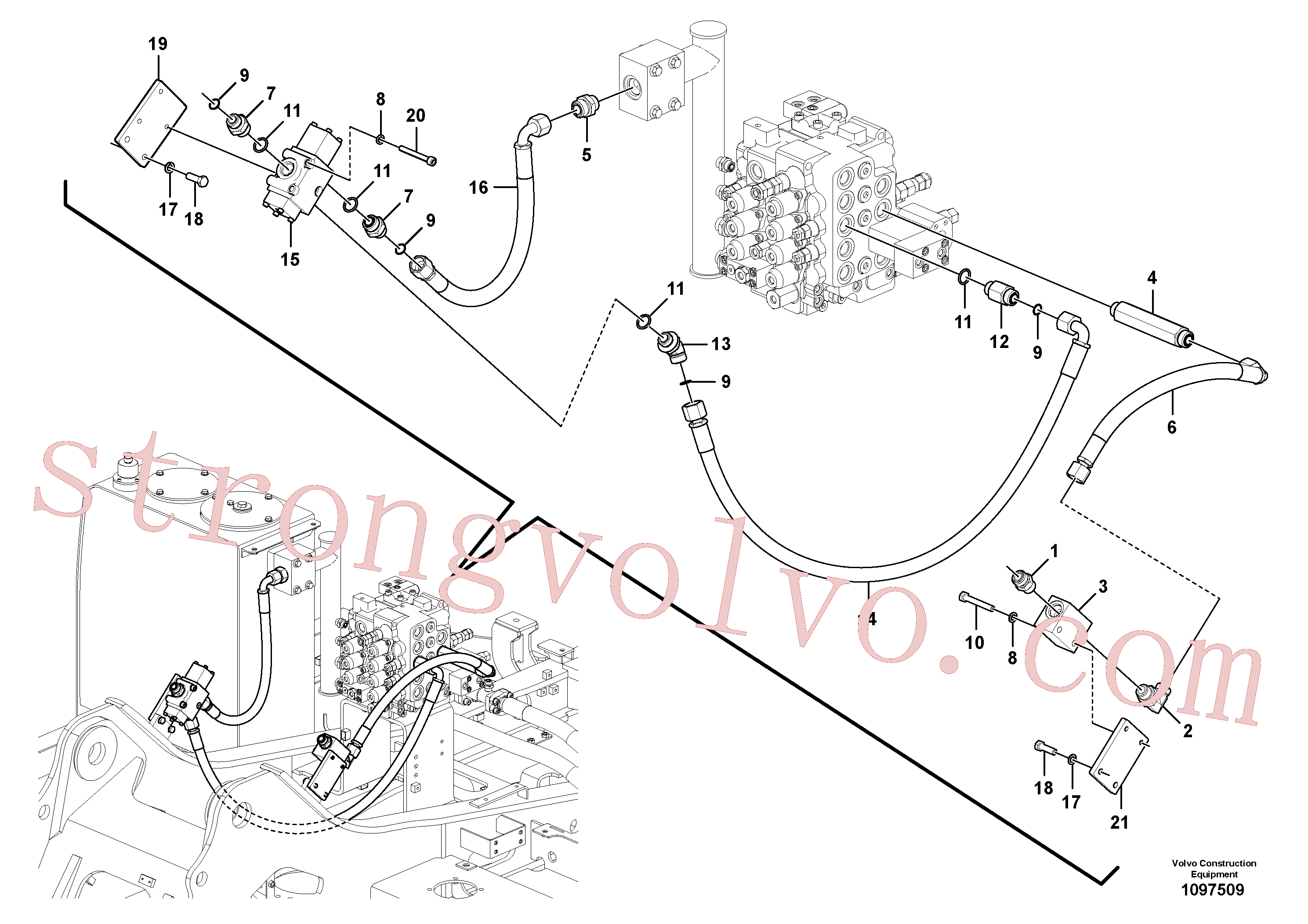 VOE14626483 Volvo Hidráulica de serviço, martelo e cortador para topo(1097509 Montagem)