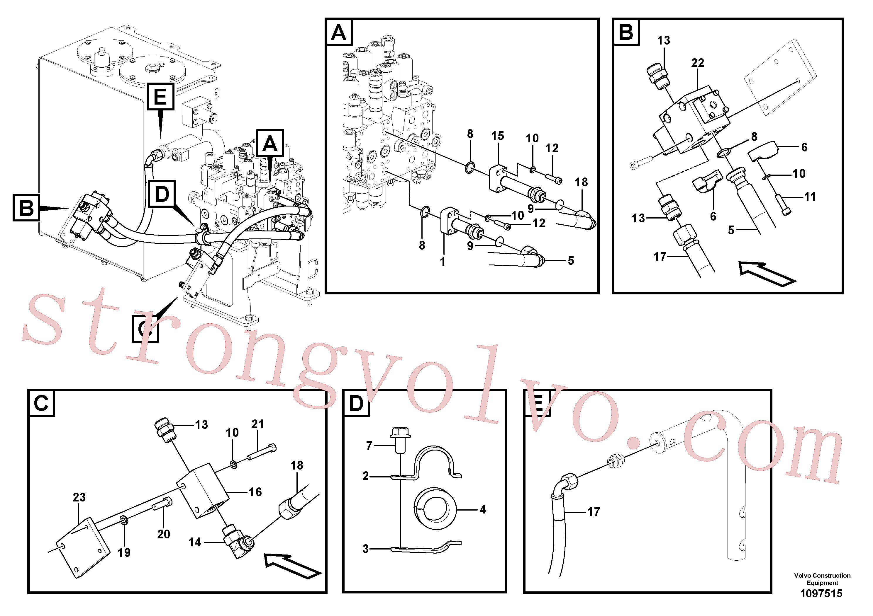 VOE14566294 Volvo Hidráulica de serviço, martelo e cortador para topo(1097515 Montagem)