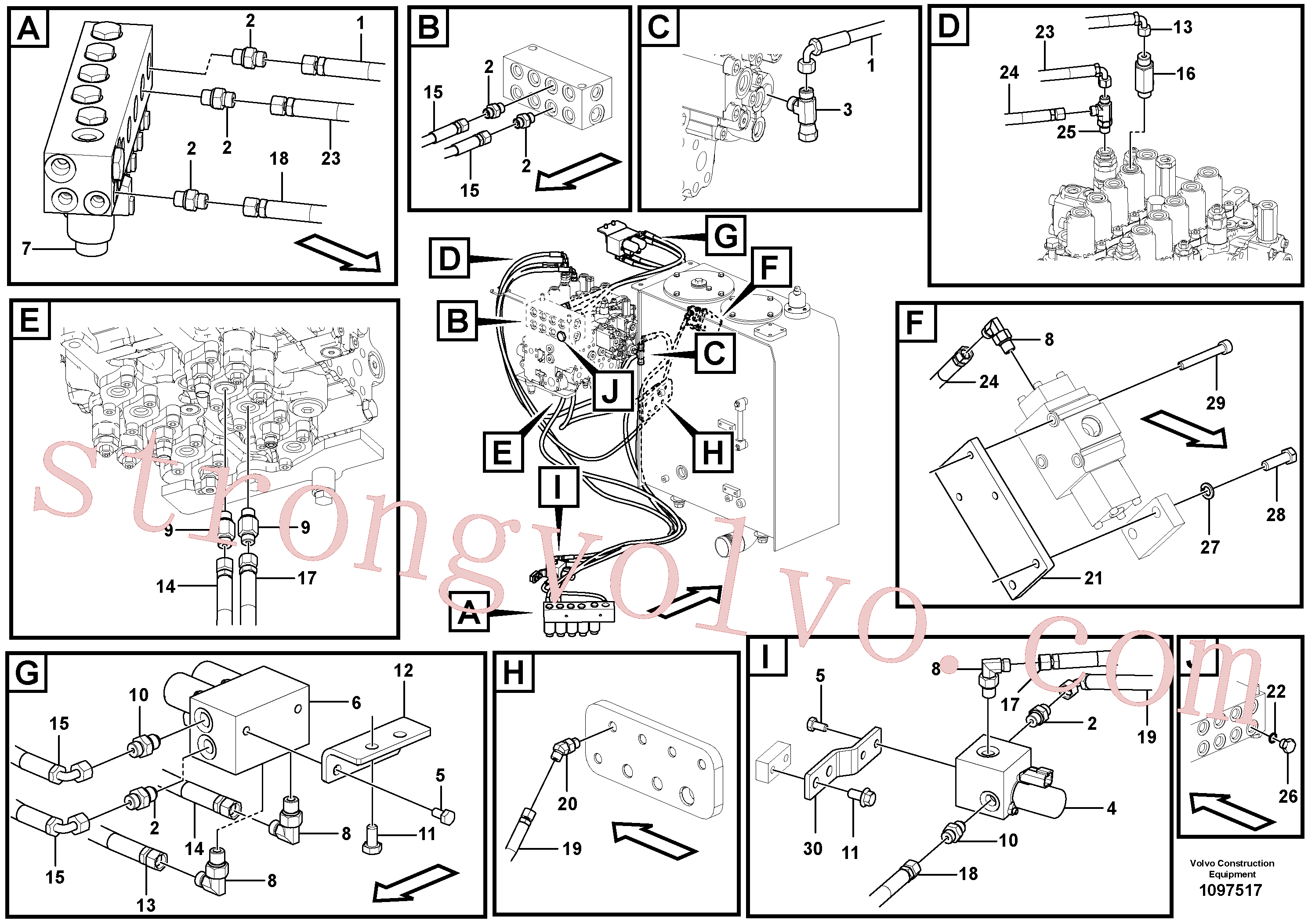 VOE14553484 Volvo Sistema servomotor, martelo e corte(1097517 Montagem)