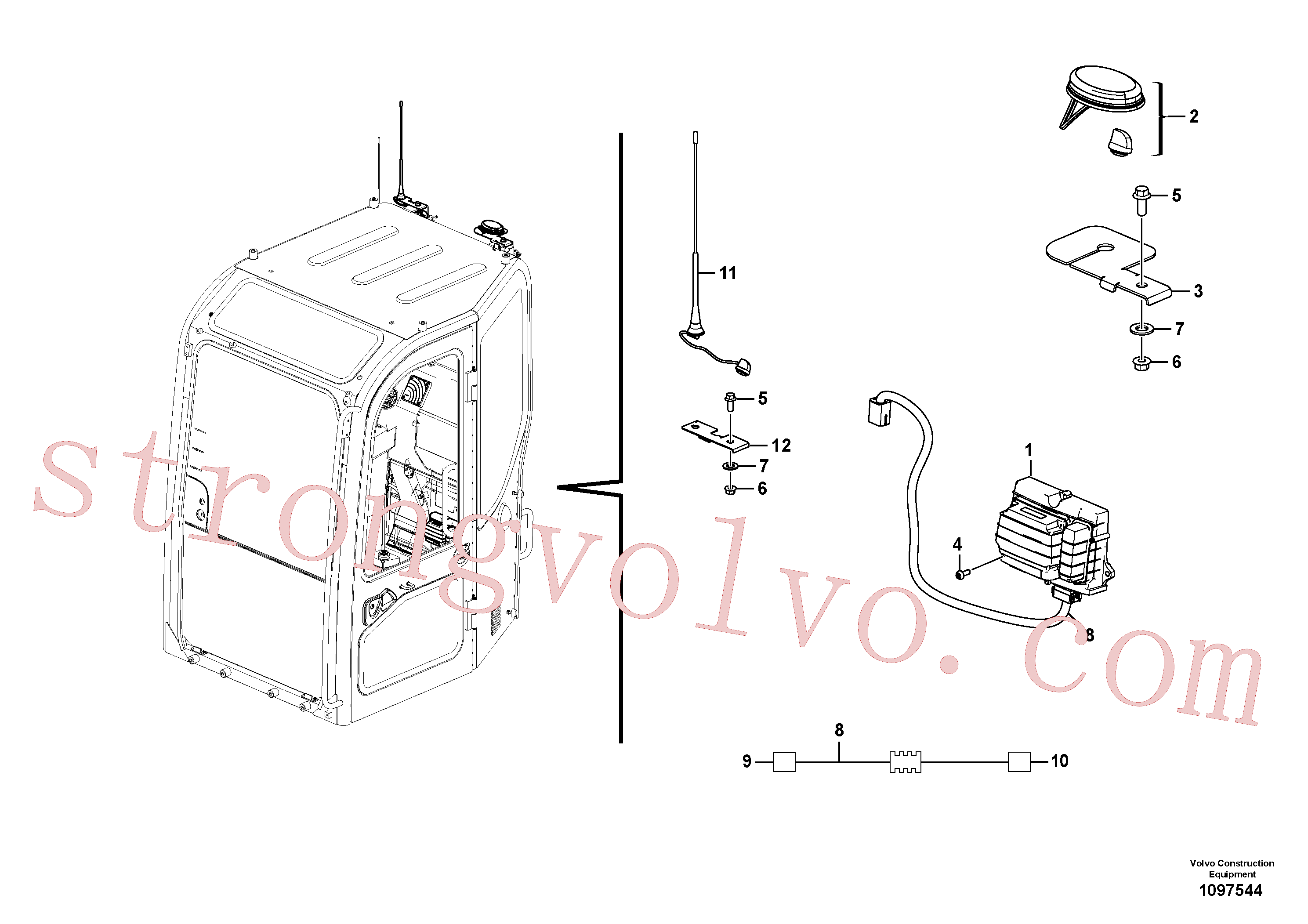 VOE60110237 Volvo Cablagem, telemática(1097544 Montagem)