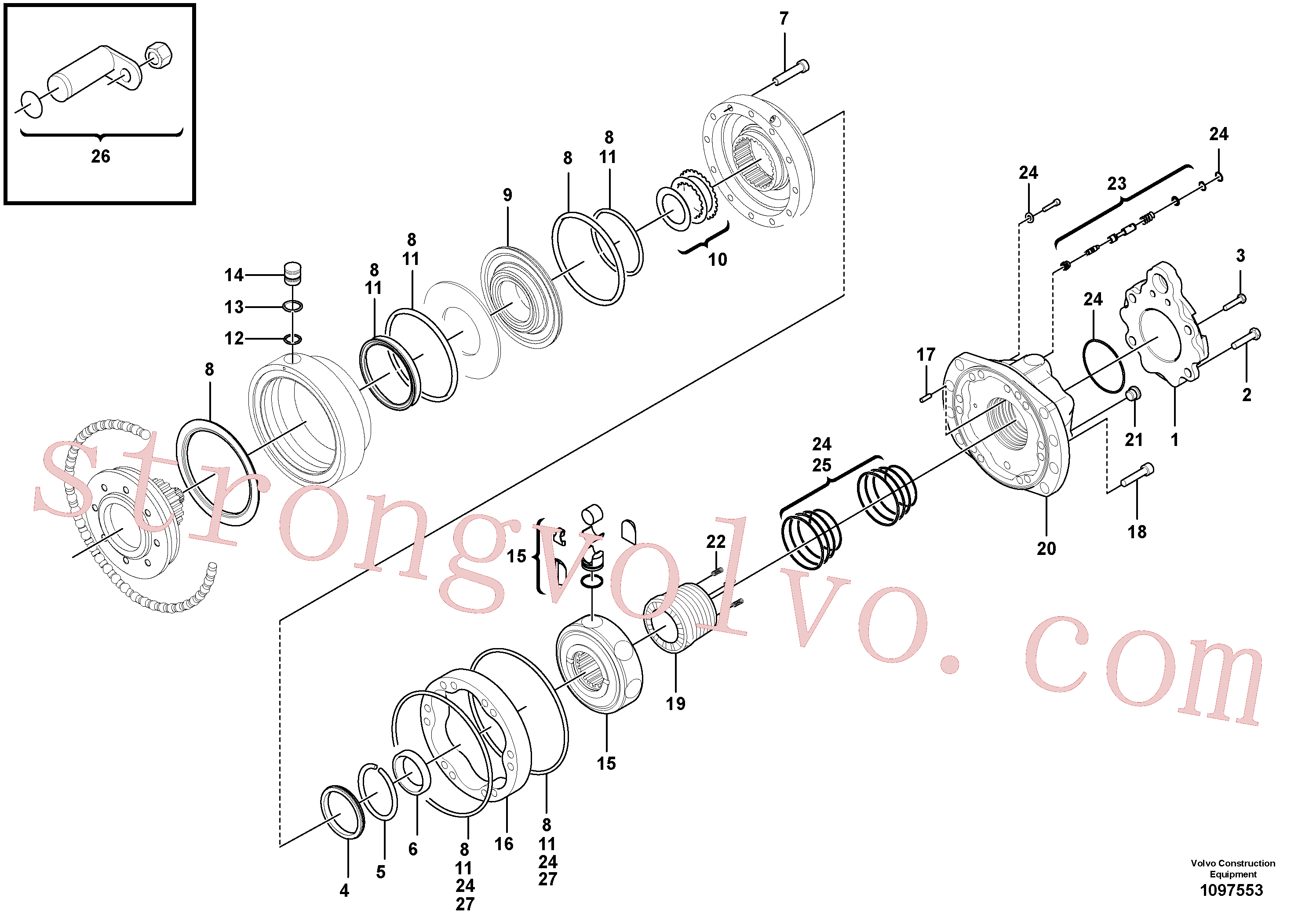 RM13262670 Volvo Motor da transmissão do tambor(1097553 Montagem)