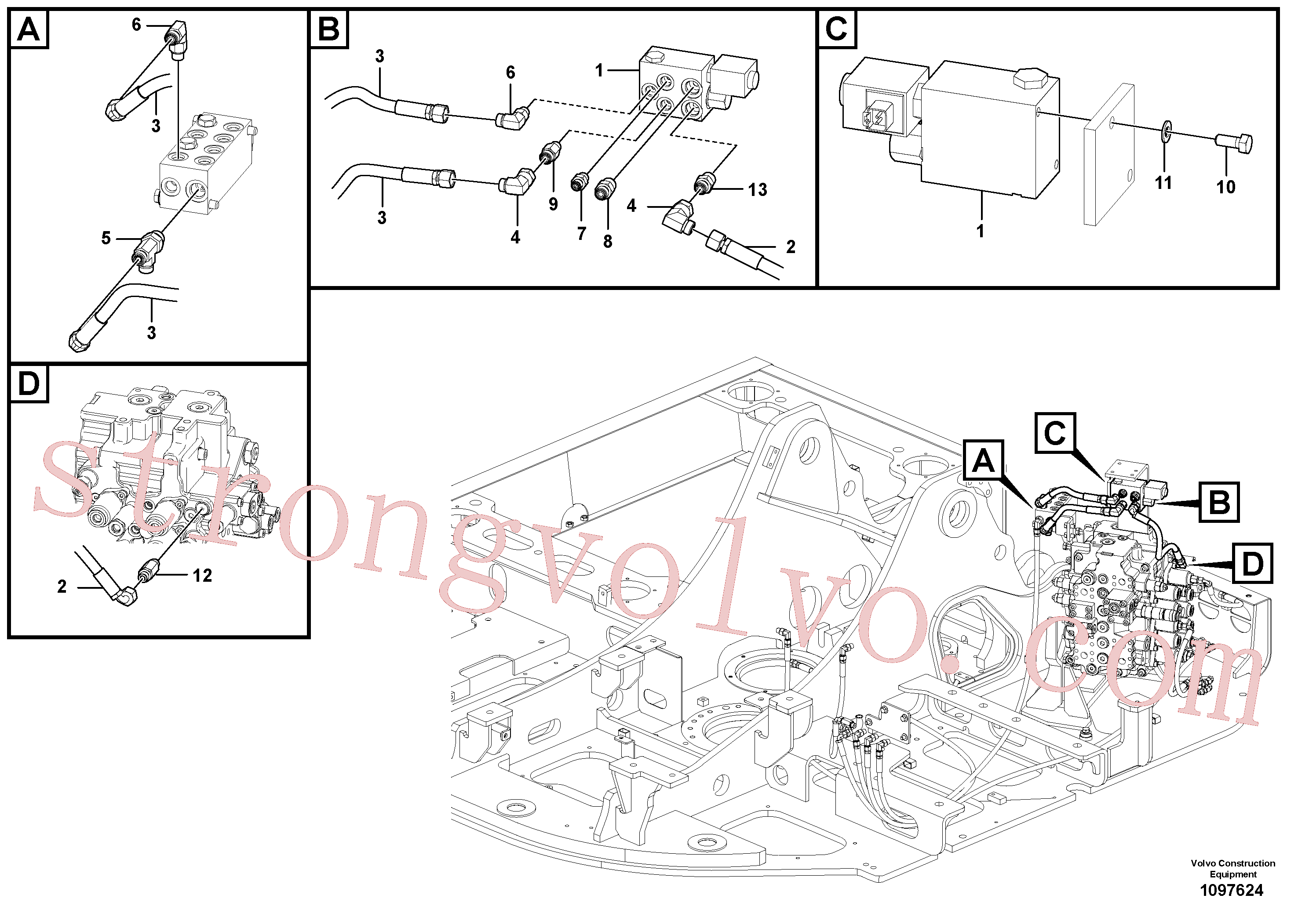 Volvo Acessórios para escavadeira VOE15800272 Mangueira completa Acessórios