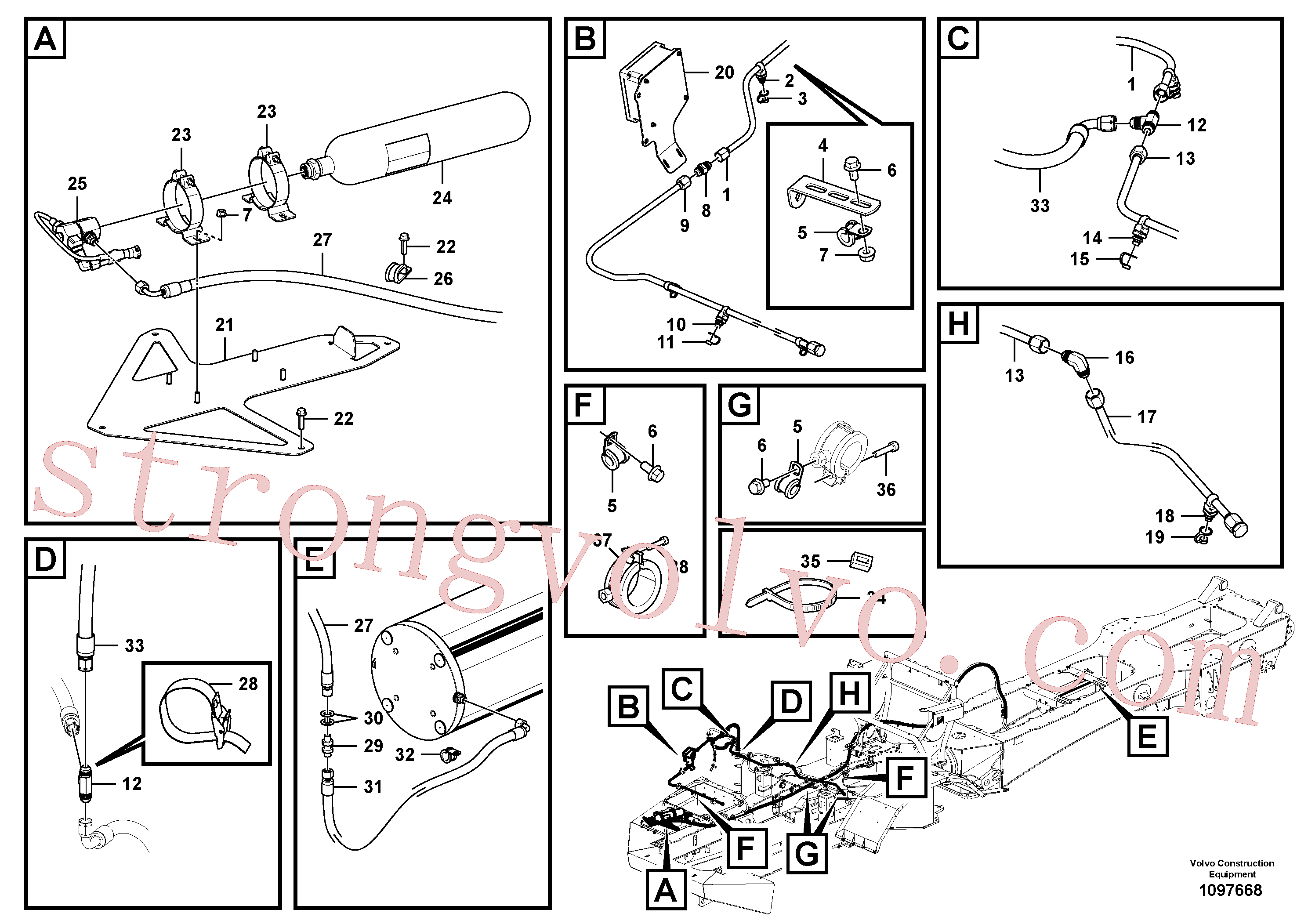 China Made VOE15108324 Capa proteção Volvo Acessórios para escavadeira