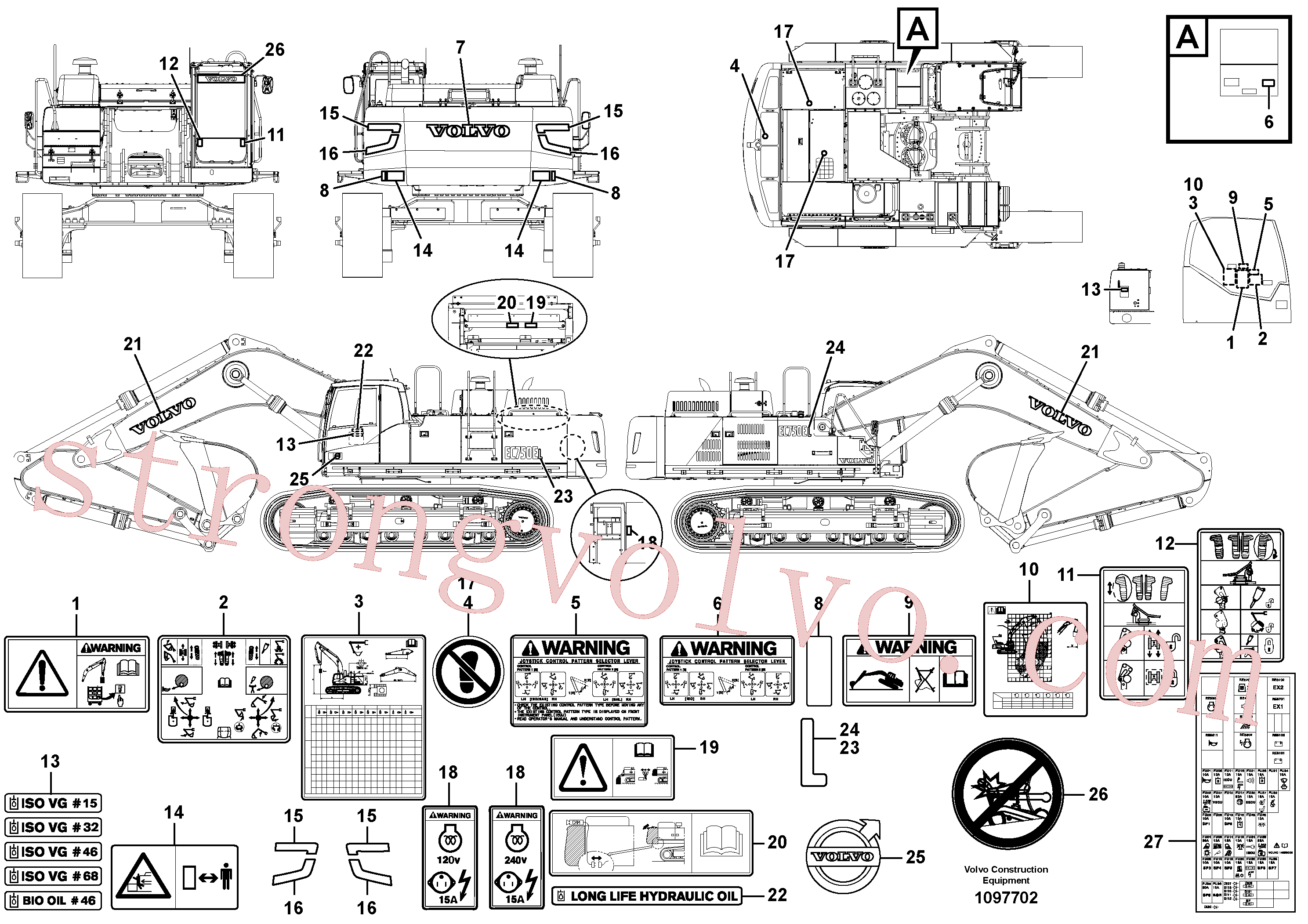 VOE14532602 Volvo Placas de sinalização e etiquetas adesivas(1097702 Montagem)
