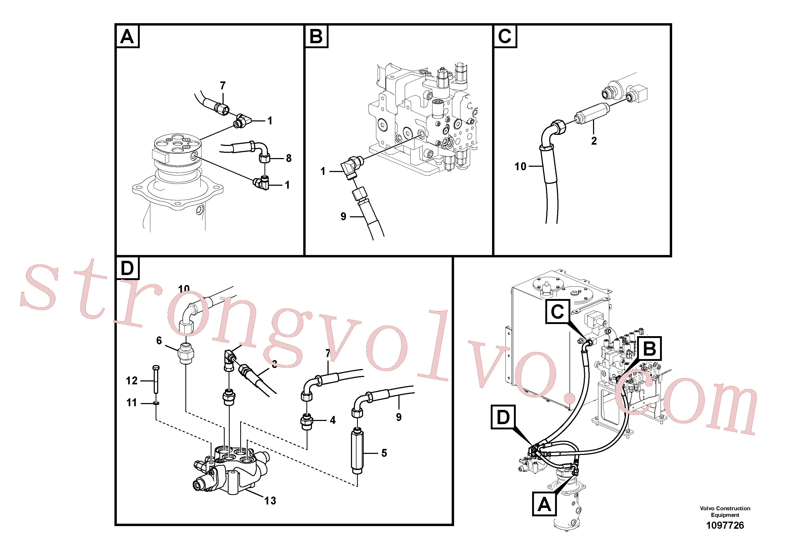 Volvo Acessórios para escavadeira VOE937730 Mangueira completa Acessórios