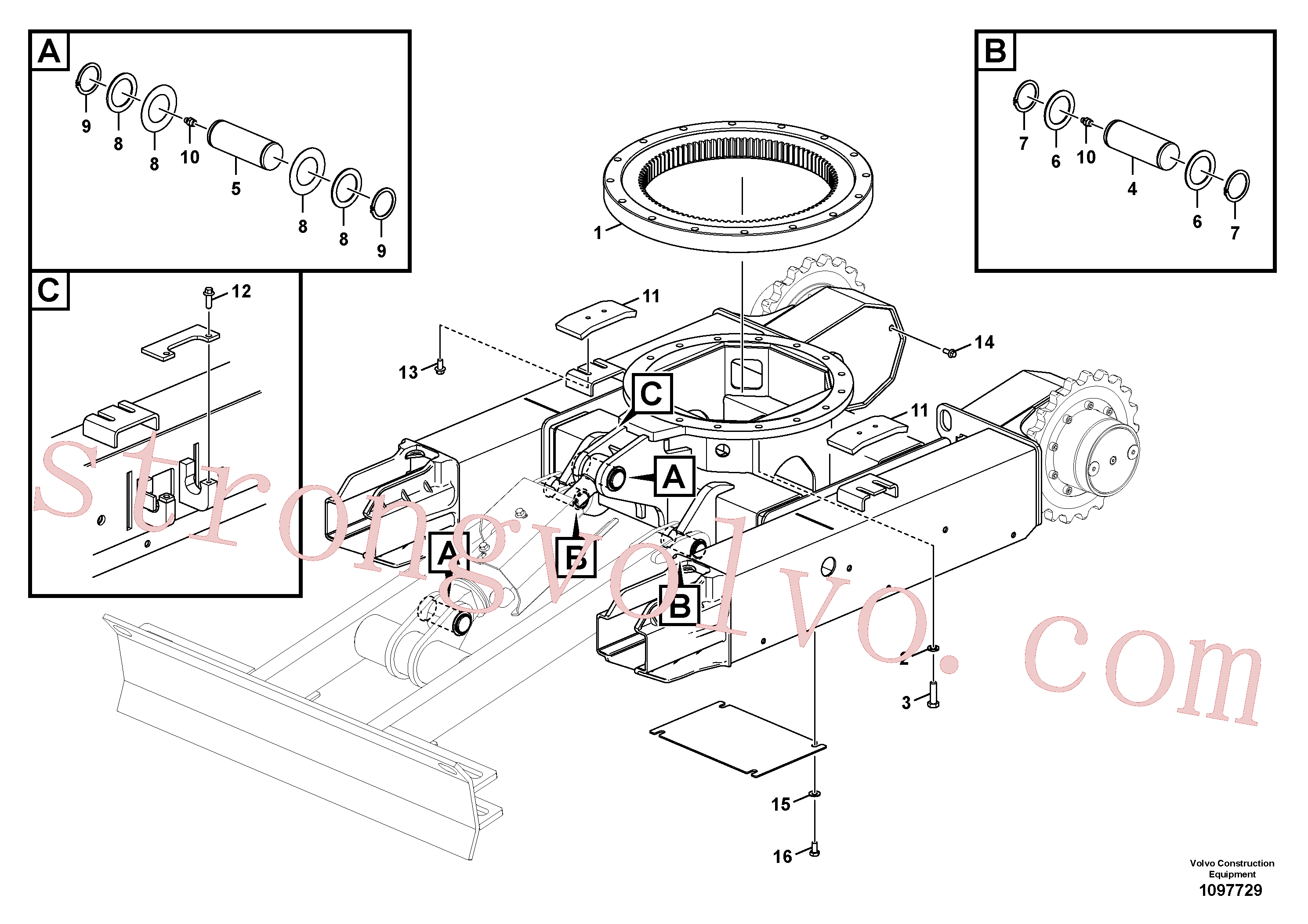 Volvo Montagem VOE15615202 Pino Acessórios