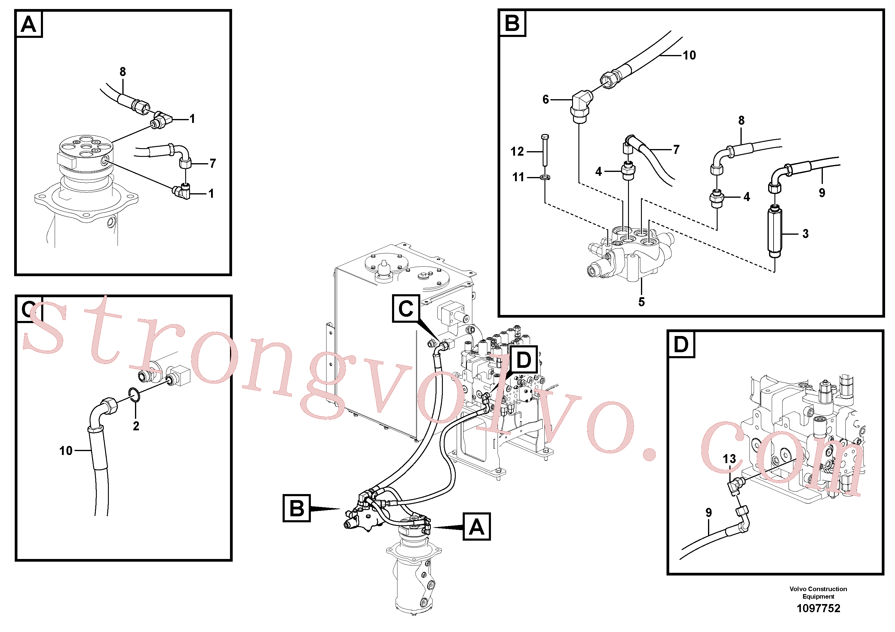 Volvo Montagem SA9403-04619 Mangueira completa Acessórios
