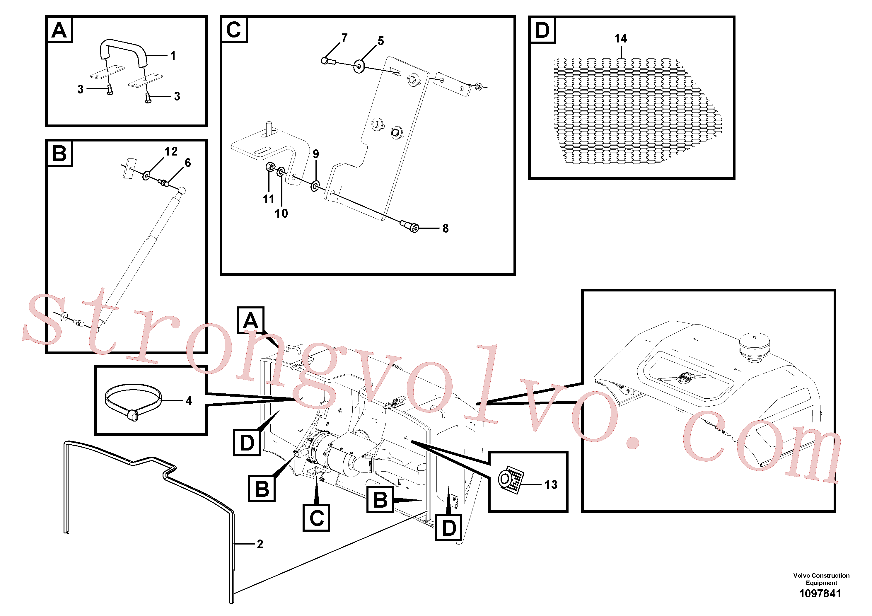 RM96740188 Volvo Capot do motor(1097841 Montagem)