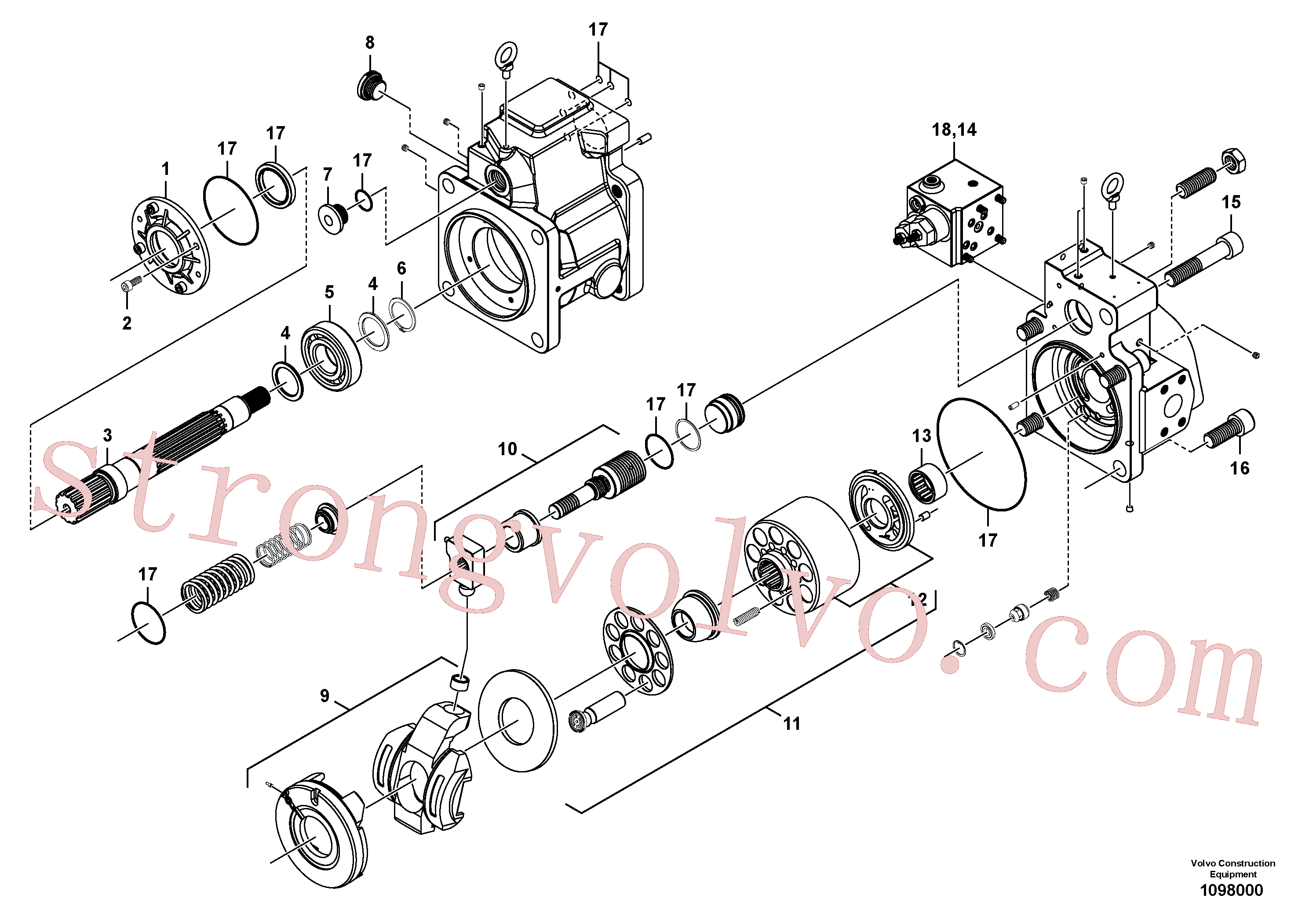 VOE14535425 Volvo Bomba hidráulica(1098000 Montagem)