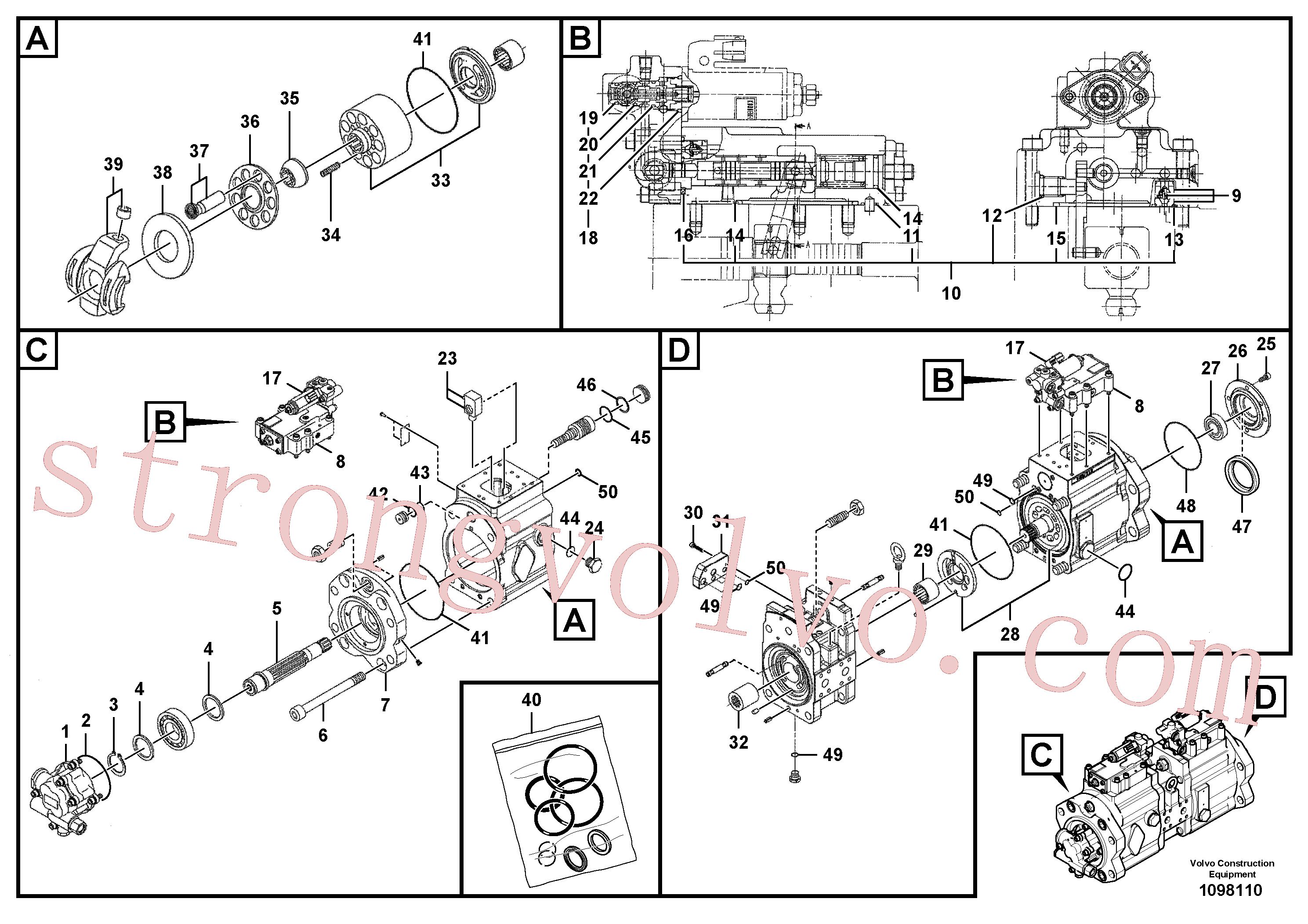 VOE14692340 Volvo Instalação da bomba(1098110 Montagem)
