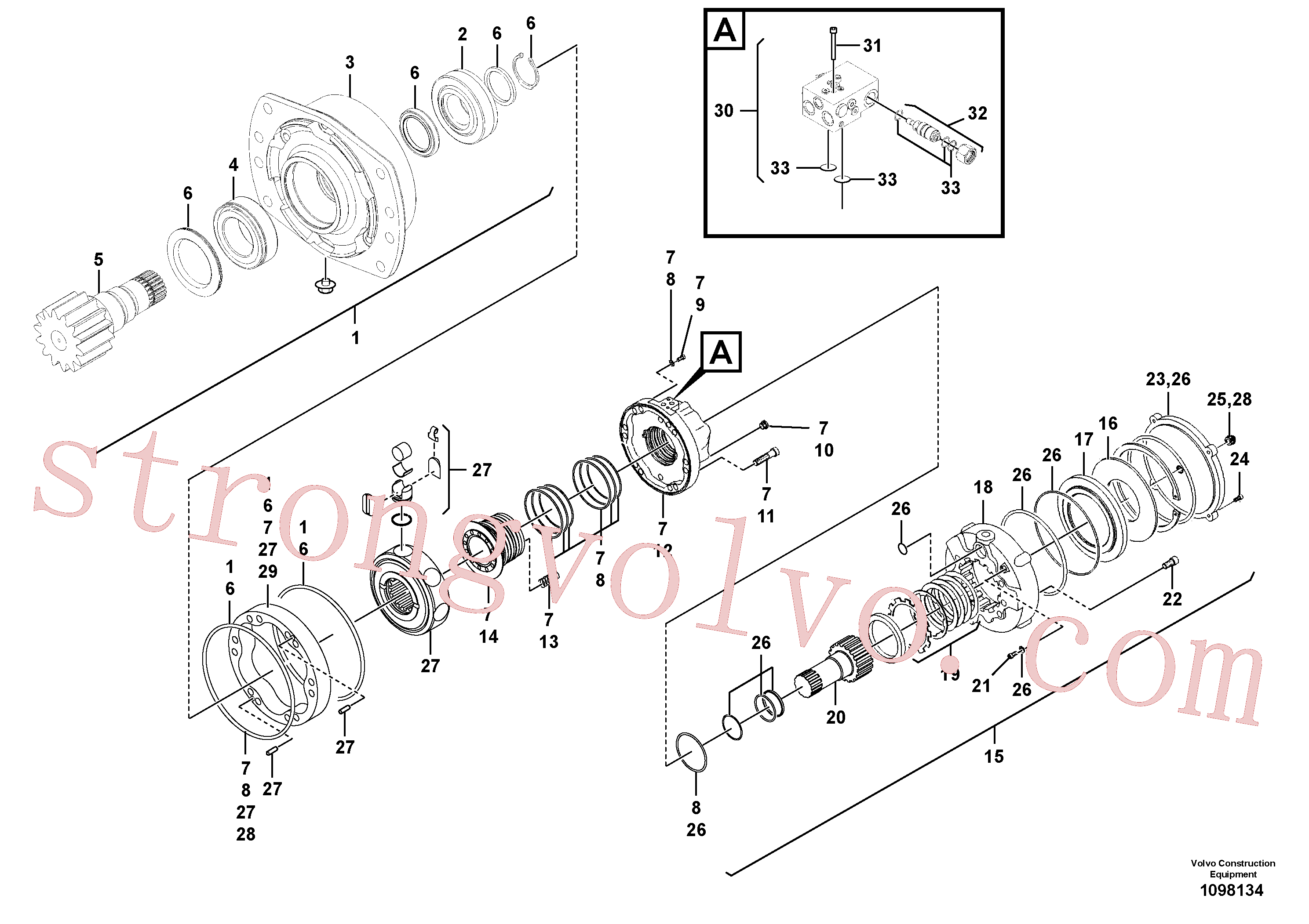 Atacado VOE11705764 Eixo freios Volvo escavadeira