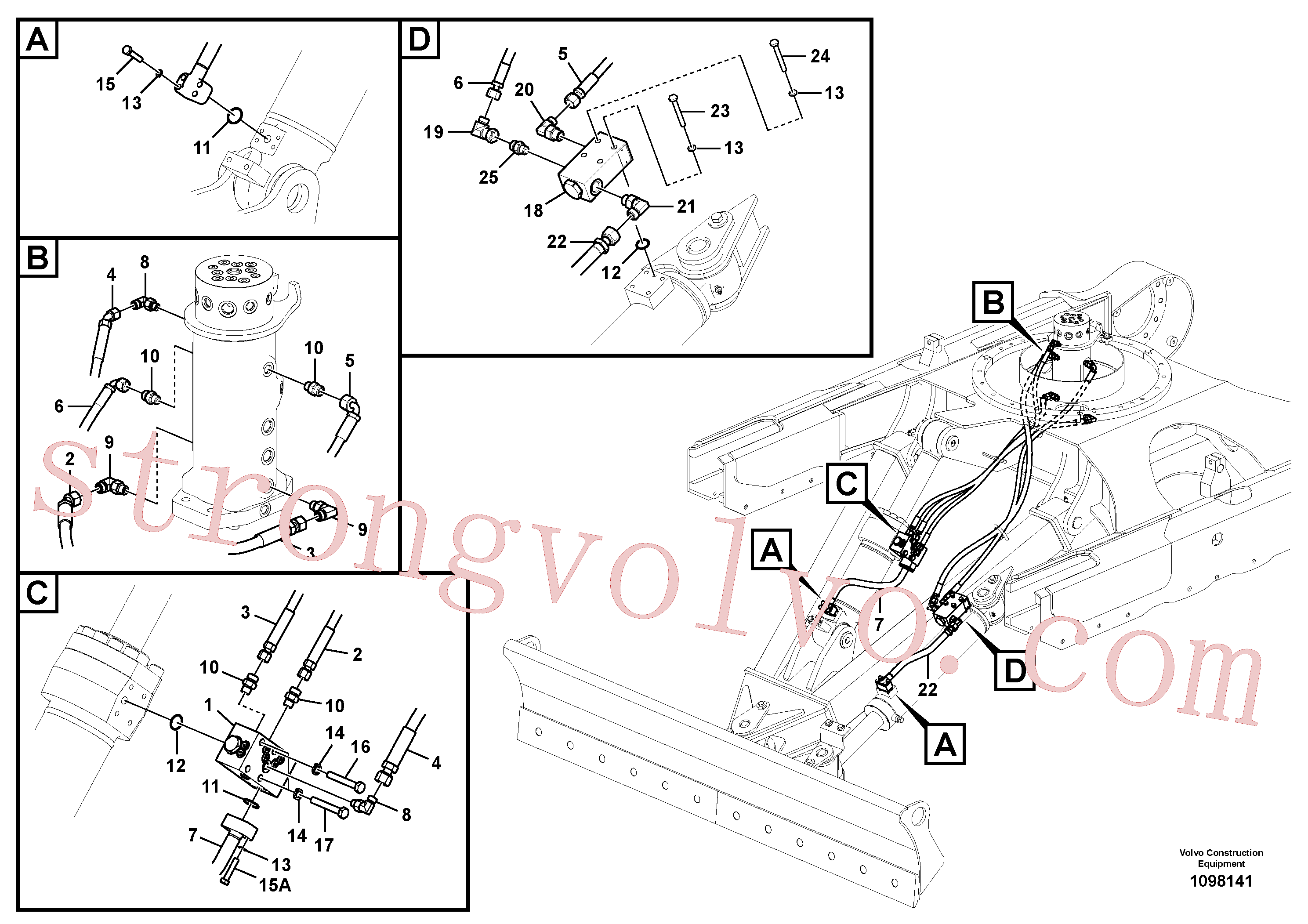 VOE14881684 Volvo Sistema hidráulico de trabalho, lâmina niveladora(1098141 Montagem)