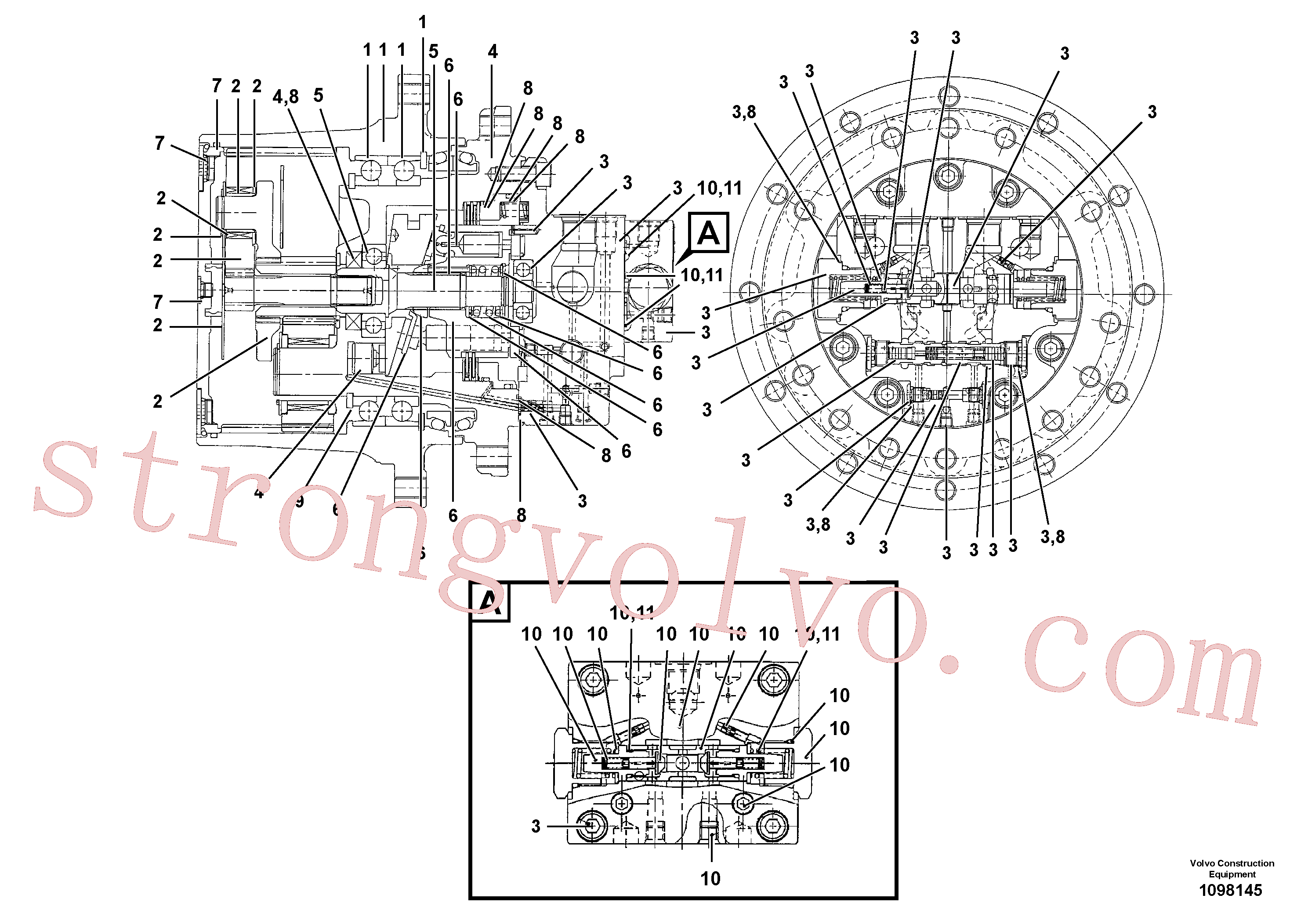 VOE17463149 Volvo Motor de deslocação(1098145 Montagem)