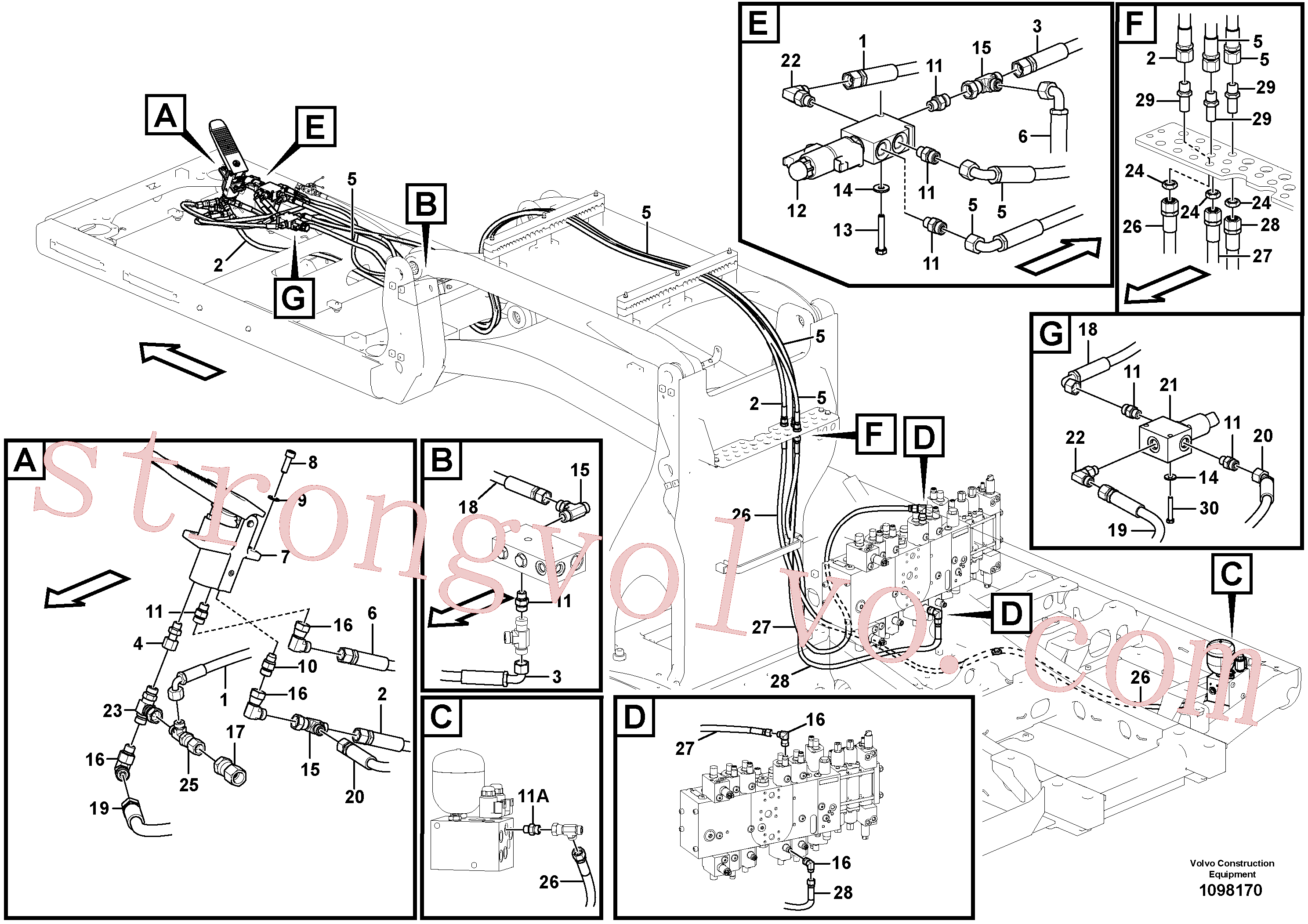 VOE937348 Volvo Sistema servomotor, válvula de comando para pedal da válvula de comando(1098170 Montagem)