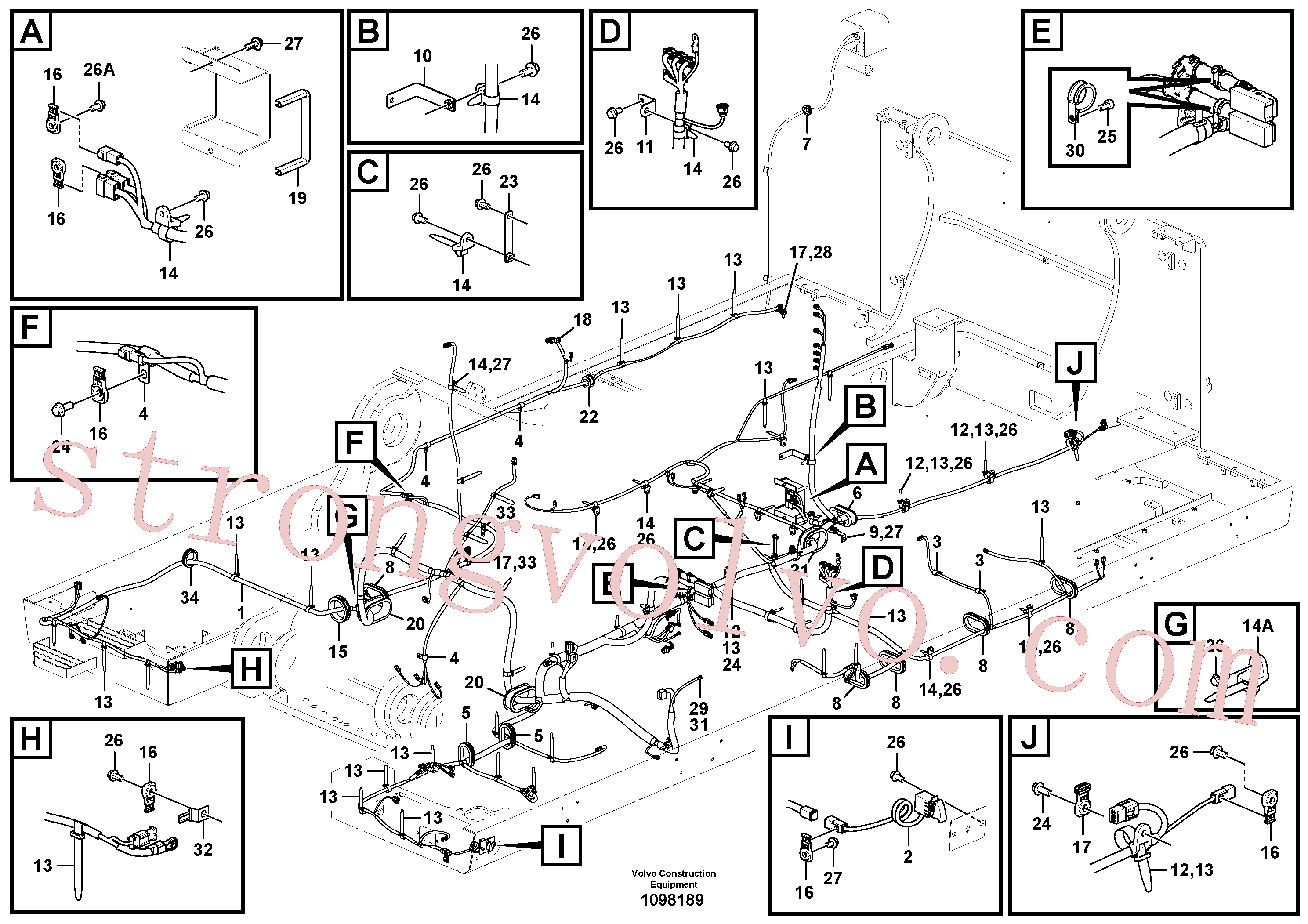 VOE14520756 Volvo Cablagem principal(1098189 Montagem)