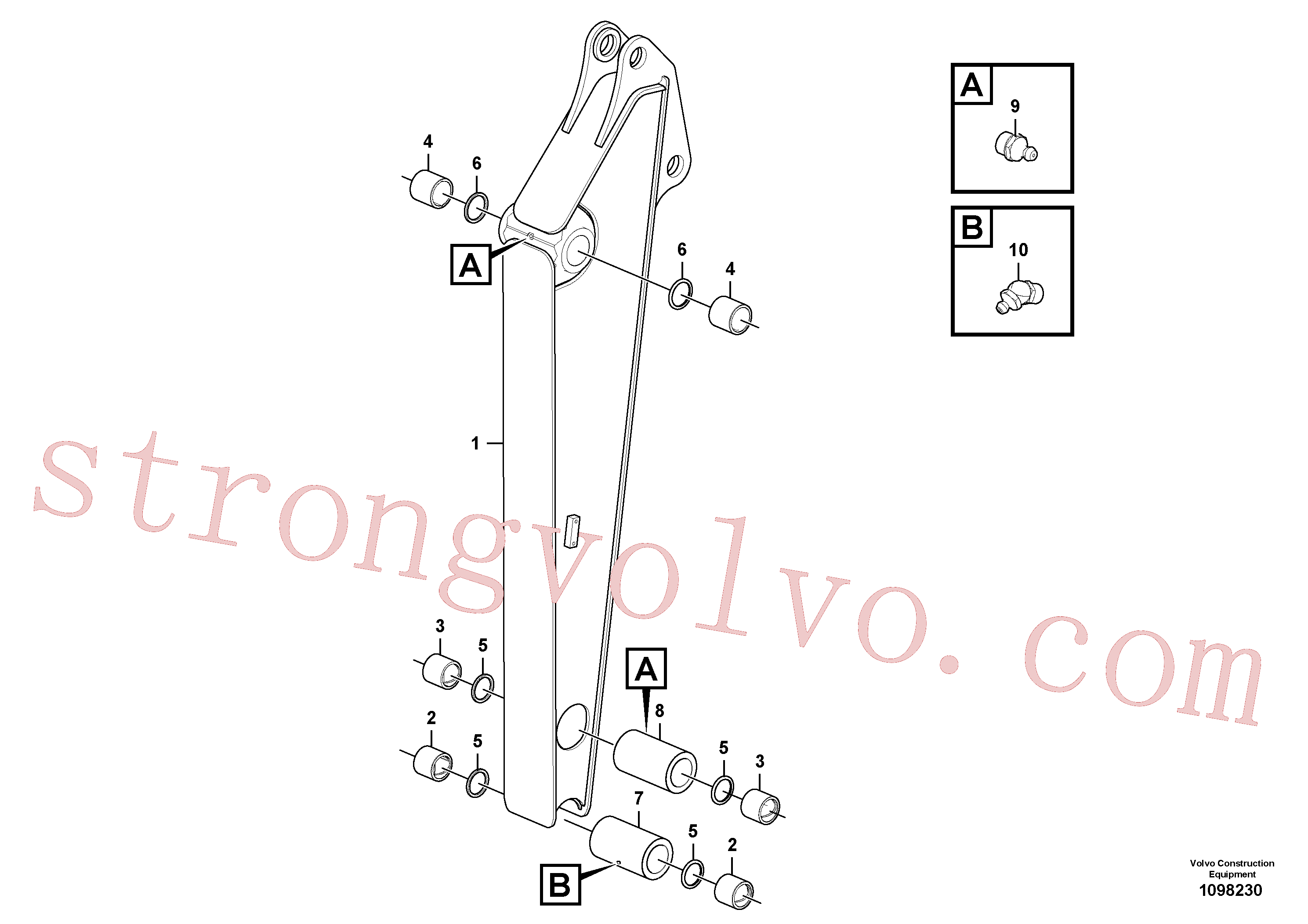Atacado SA9625-11213 Bucha Volvo escavadeira