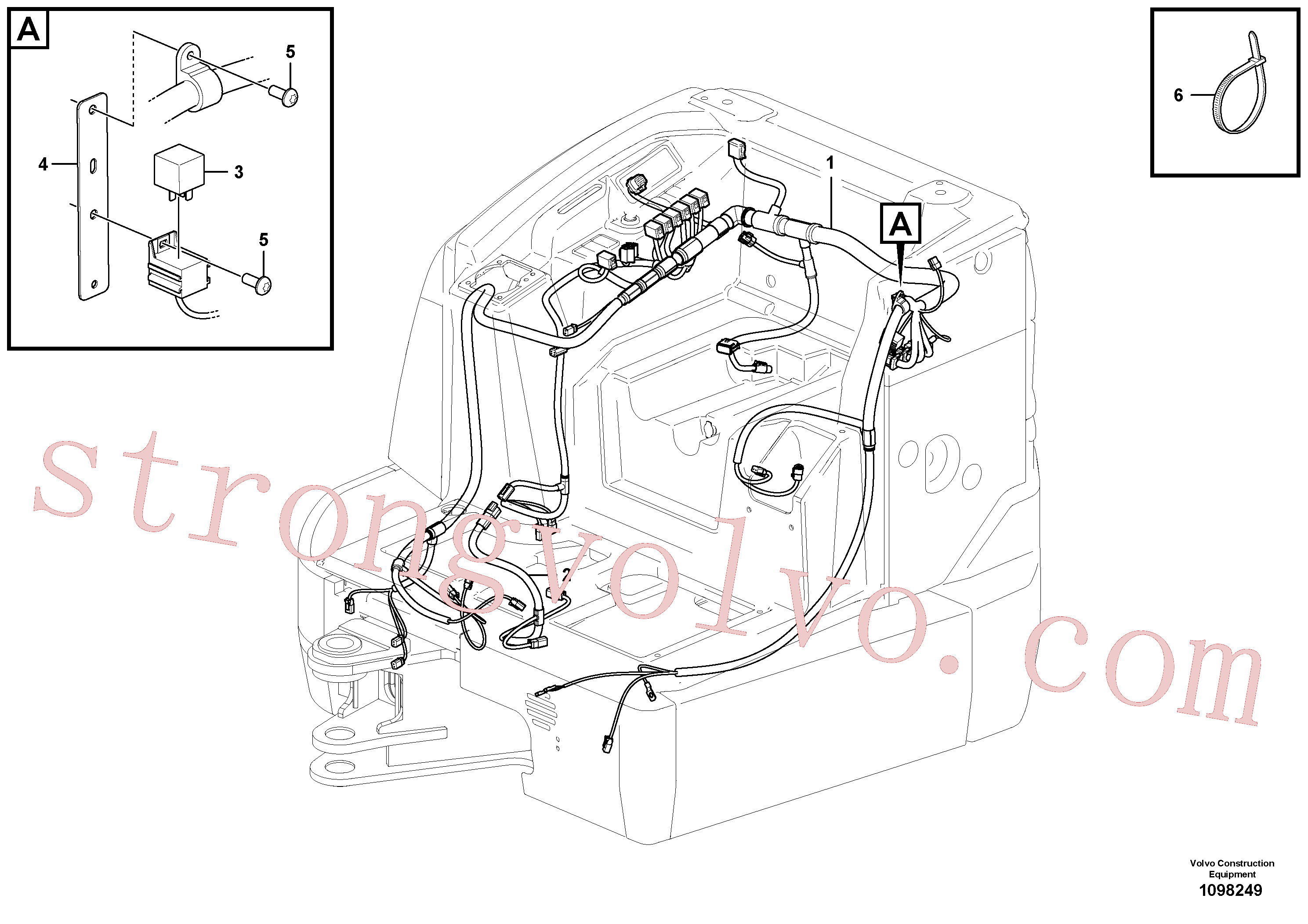 VOE997492 Volvo Cablagem, plataforma(1098249 Montagem)
