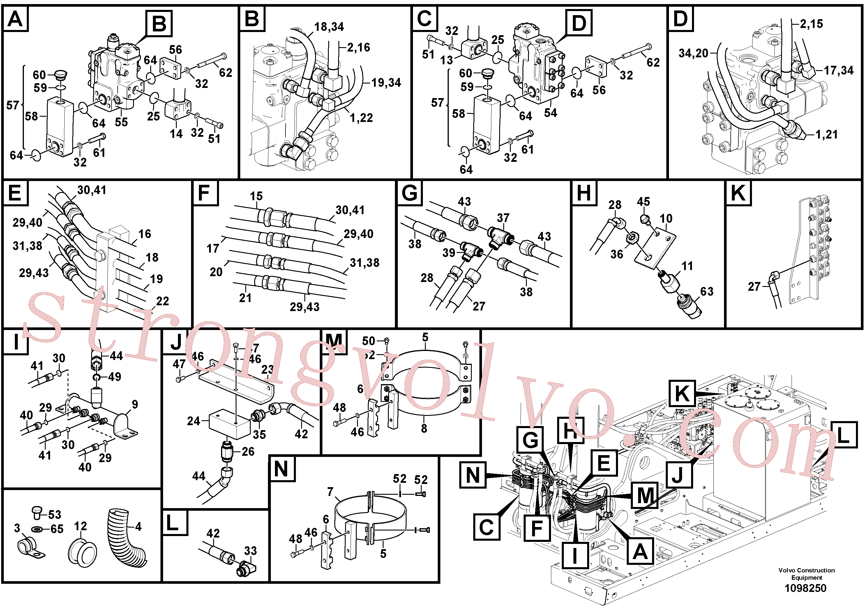 VOE14702584 Volvo Hidráulica de serviço, cilindro da lança(1098250 Montagem)