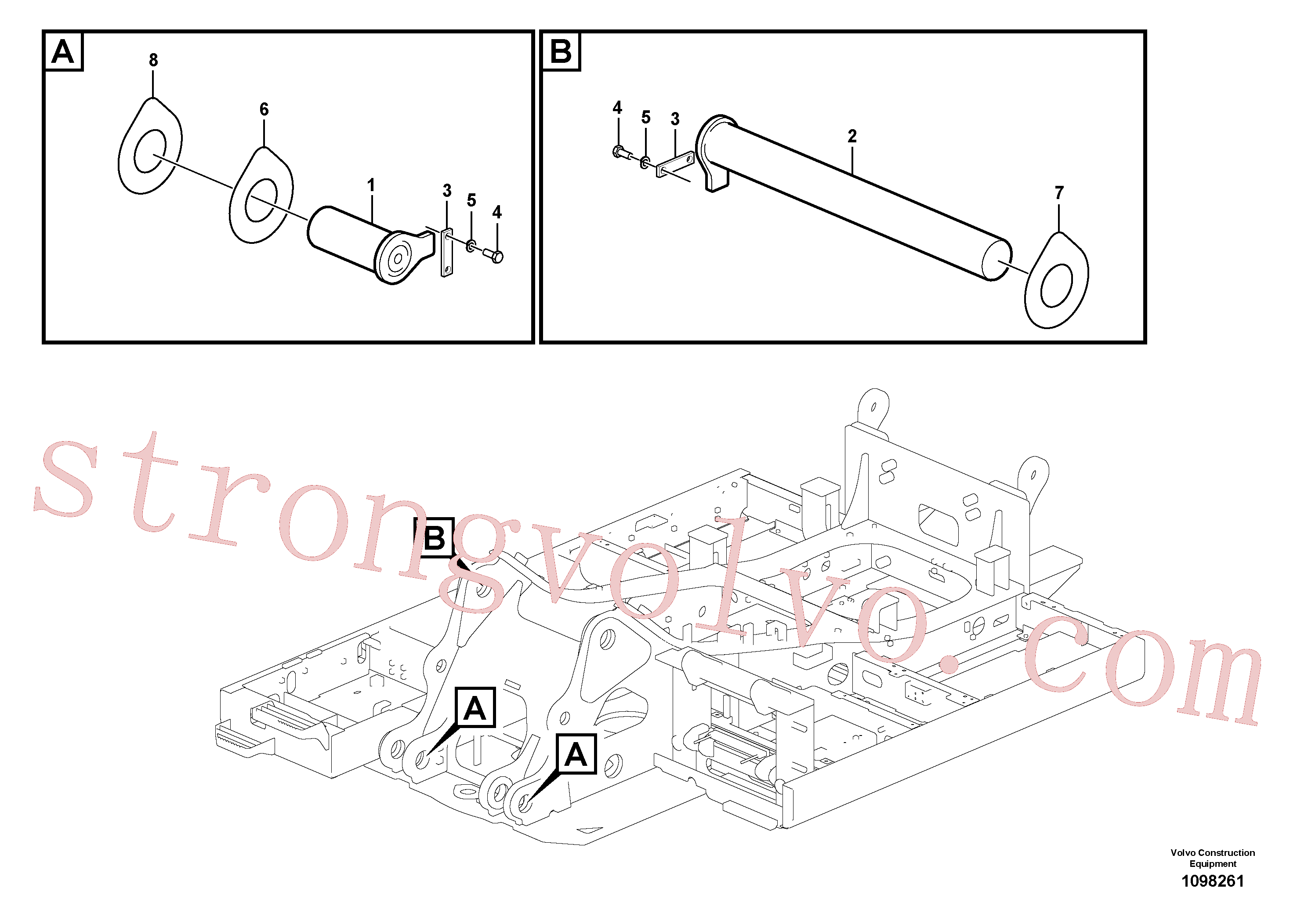 VOE14549088 Volvo Tirantes para a lança(1098261 Montagem)