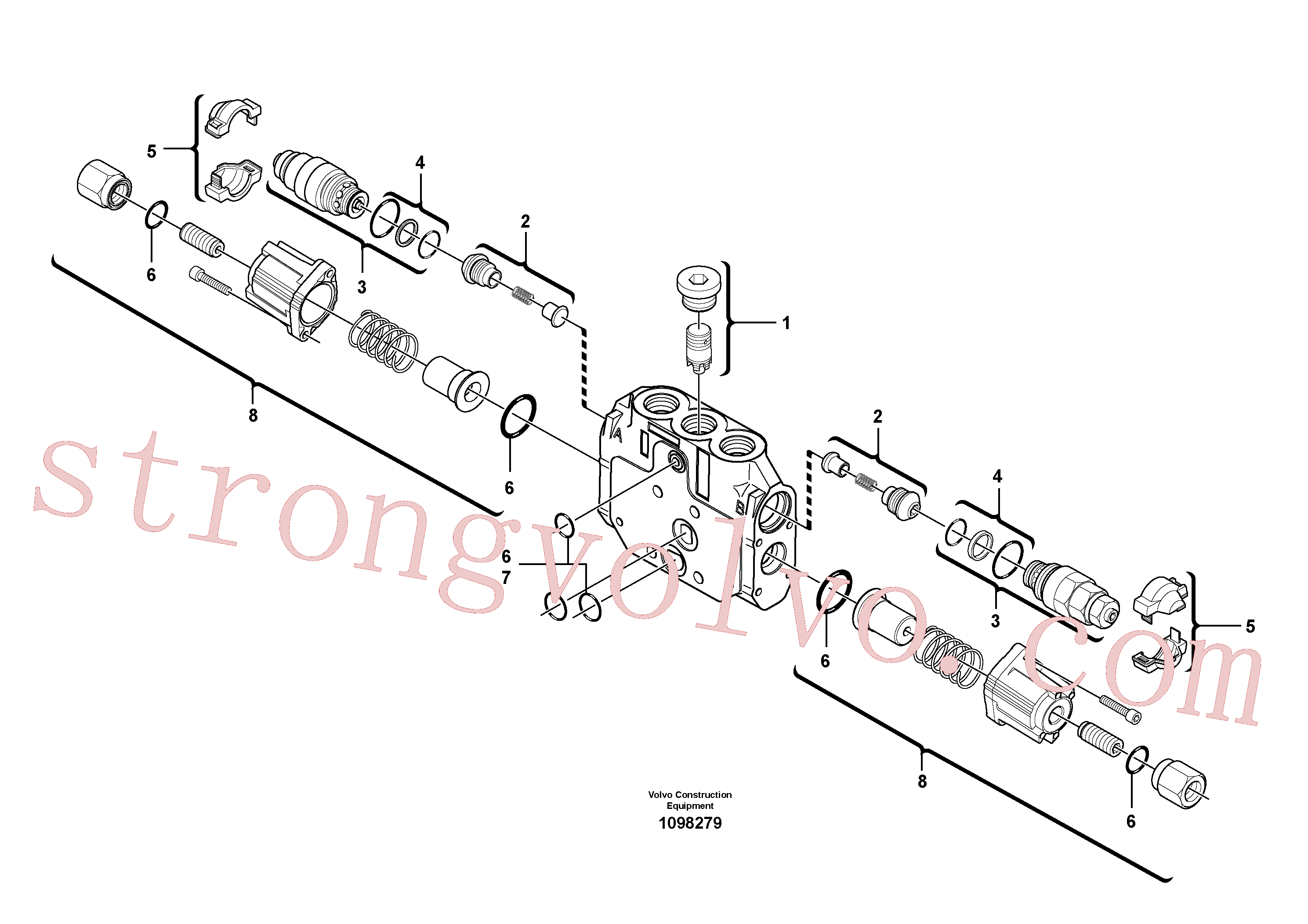 PJ7410425 Volvo Secção da válvula(1098279 Montagem)