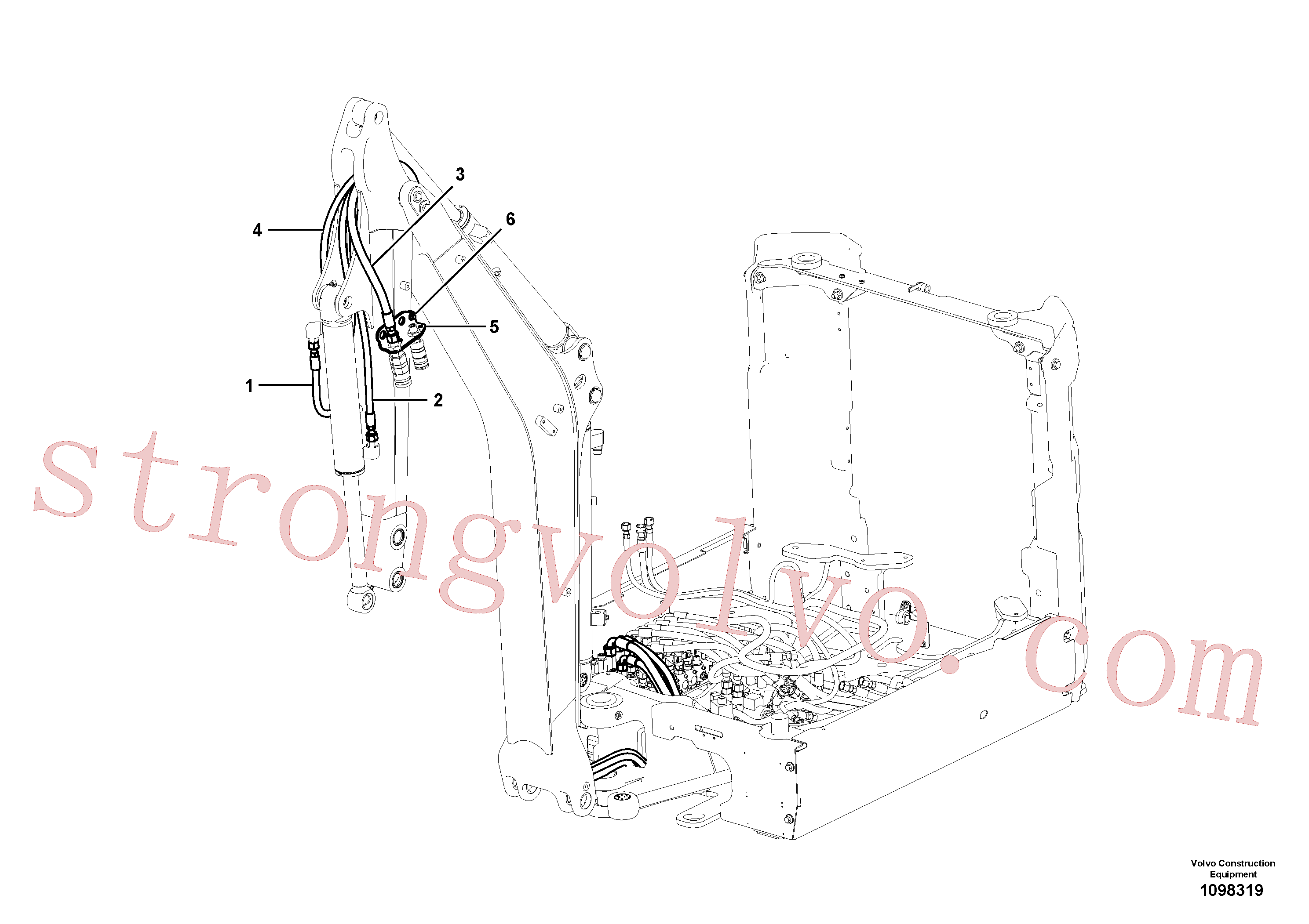 Atacado VOE15800993 Mangueira completa Volvo escavadeira